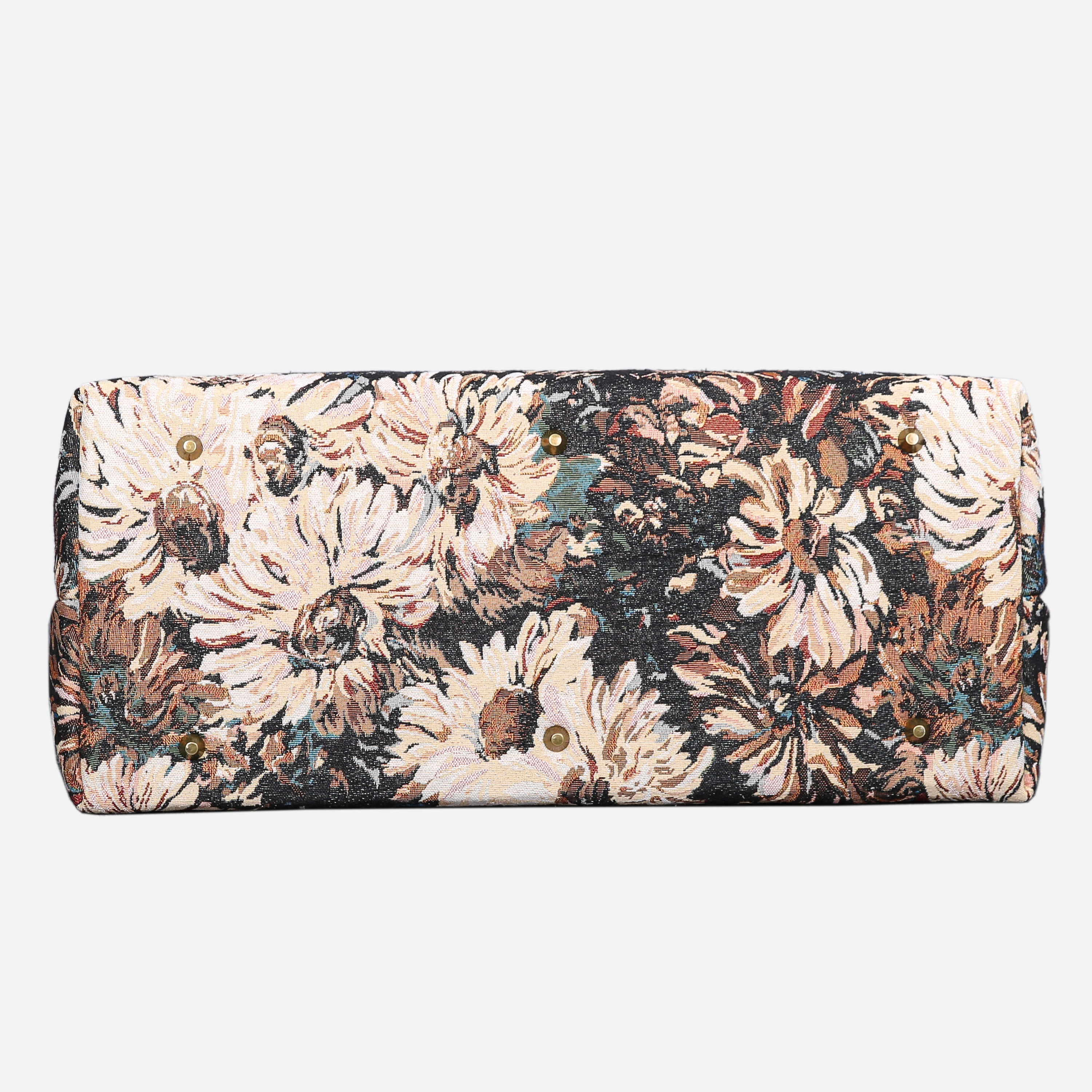 Blooming Daisy Black Large Carpetbag of America bottom