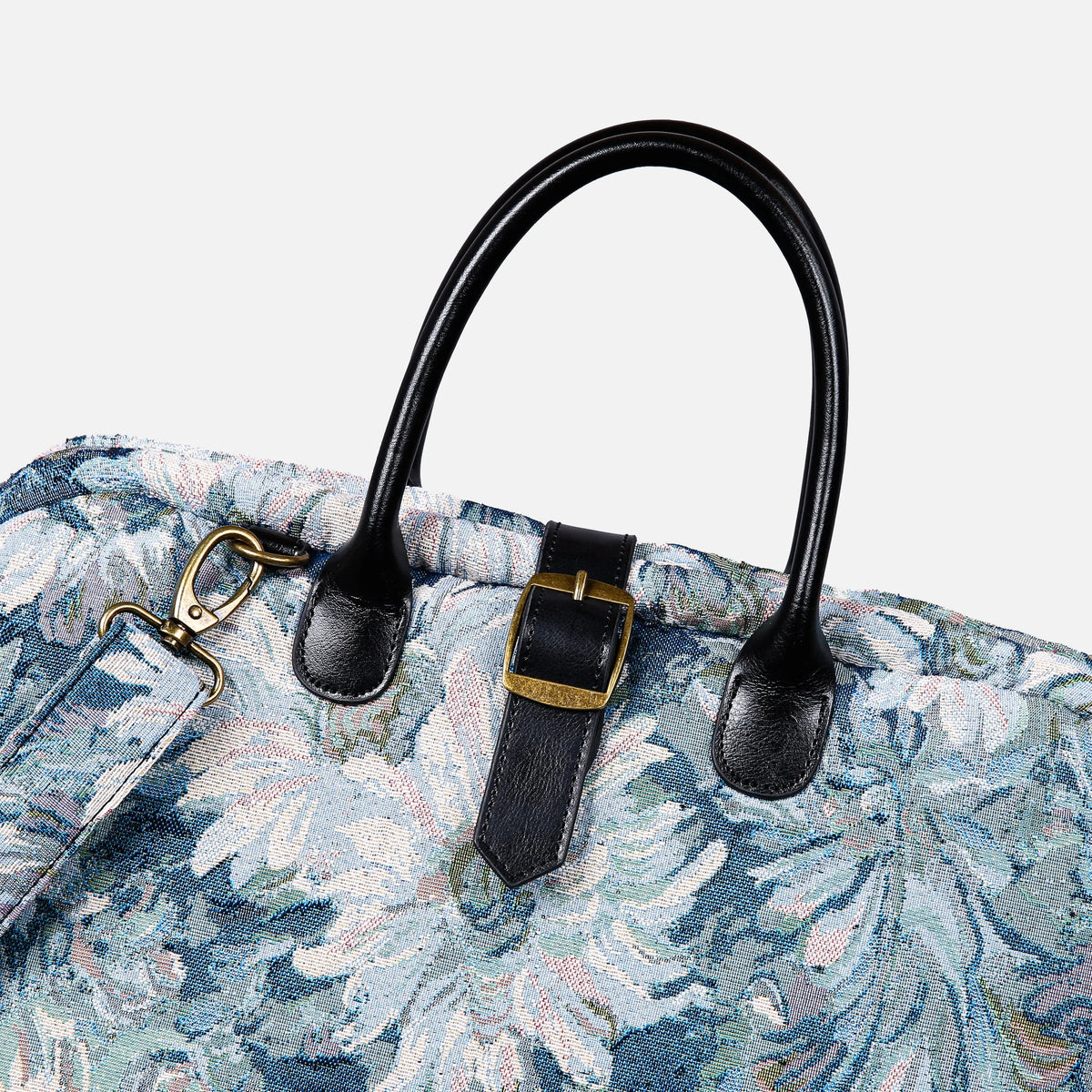 Blooming Daisy Blue Mary Poppins Weekender carpet bag MCW Handmade detail