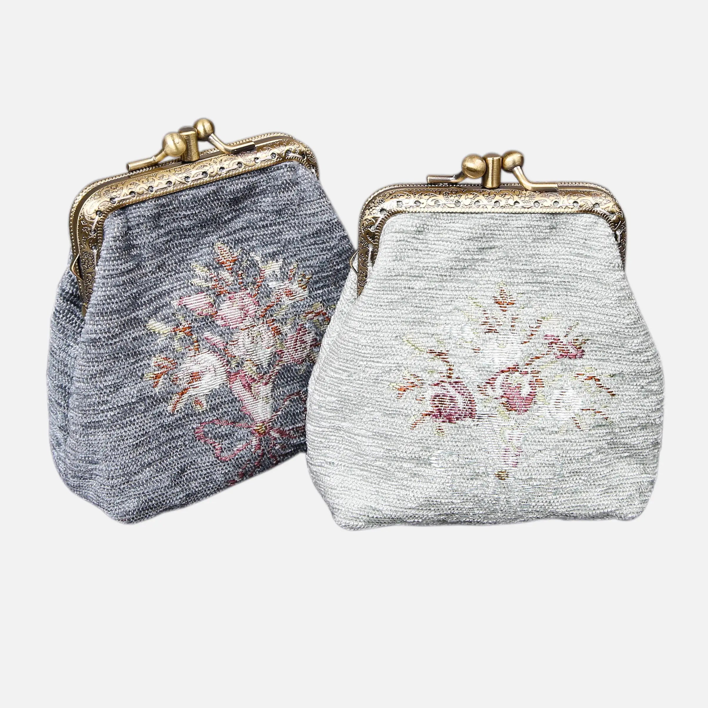 Bouquet Pattern Series Double Kiss Clasp Coin Purse MCW Handmade-5