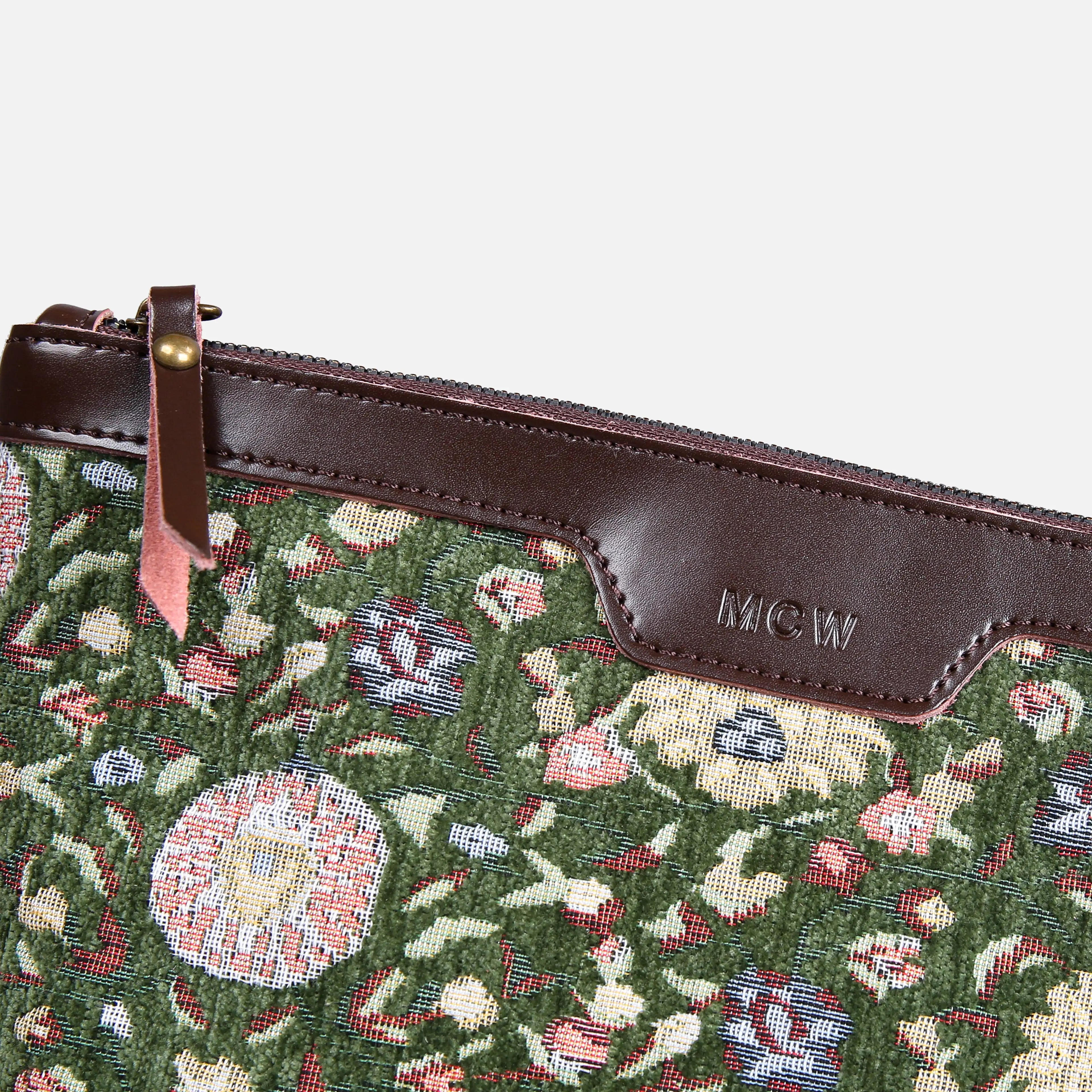Bouquet Arugula Green Carpet Makeup Bag Carpetbag of America details