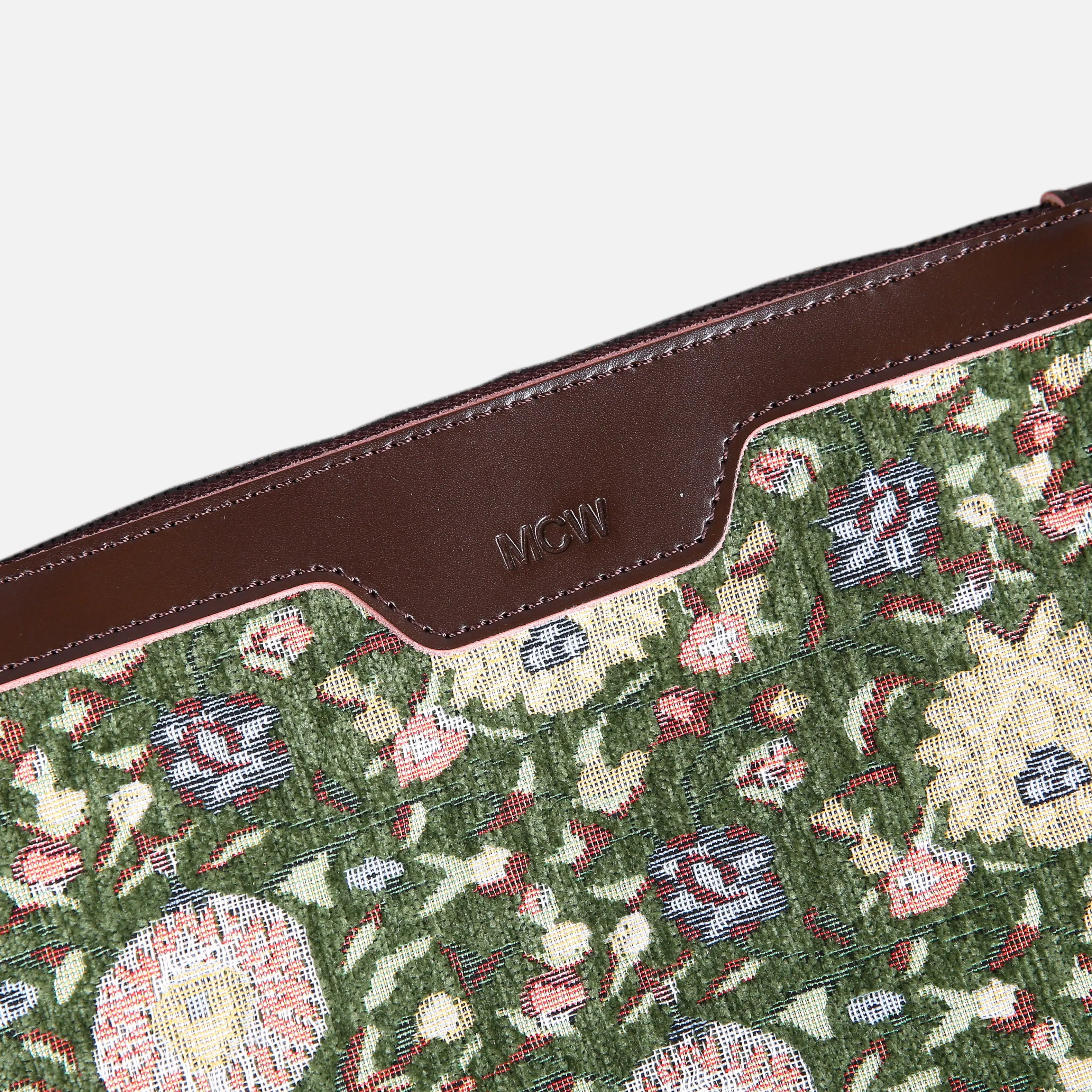 Oriental Arugula Green Wristlet Clutch carpet bag MCW Handmade-4