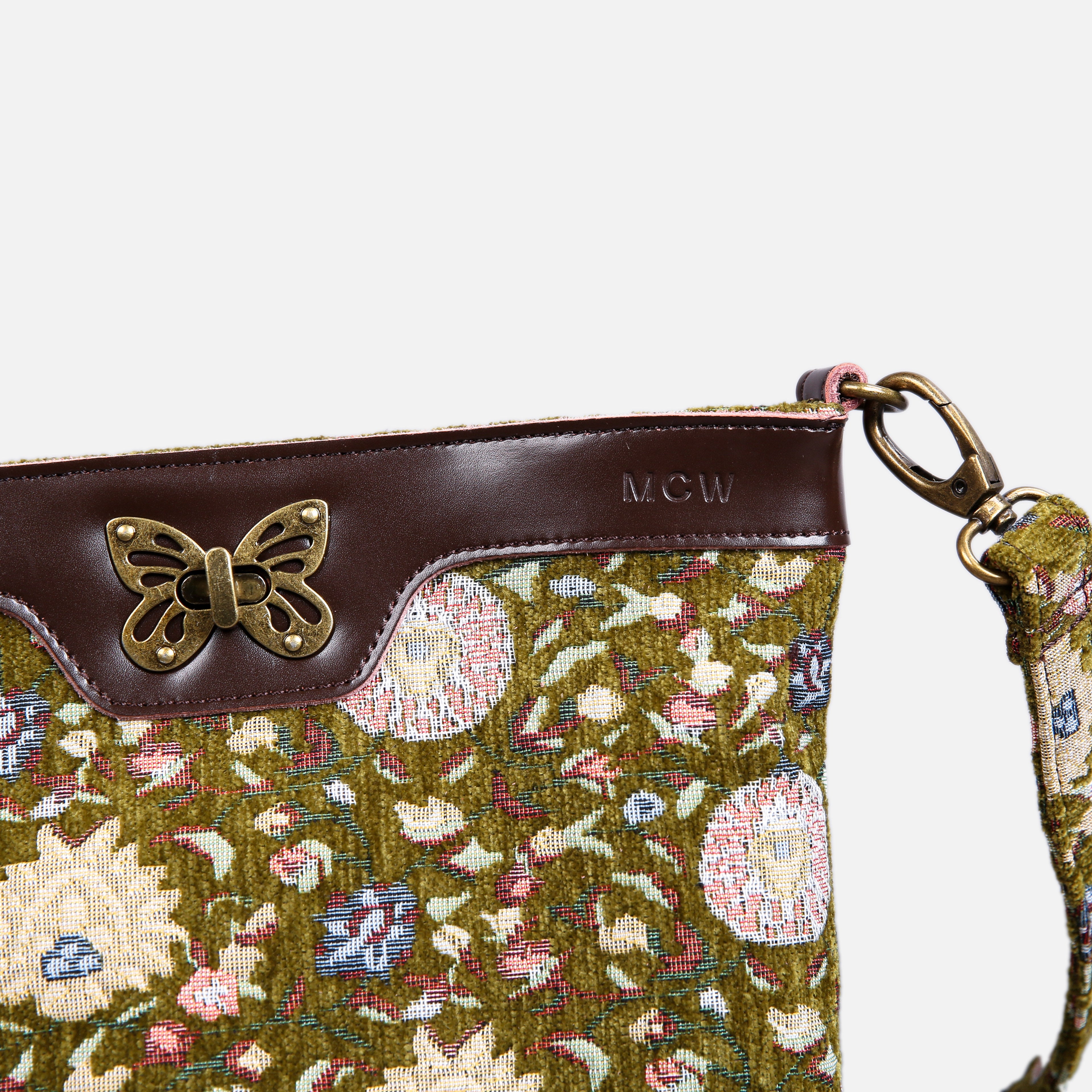 Oriental Avocado Carpet Crossbody Bag carpet bag MCW Handmade of America details