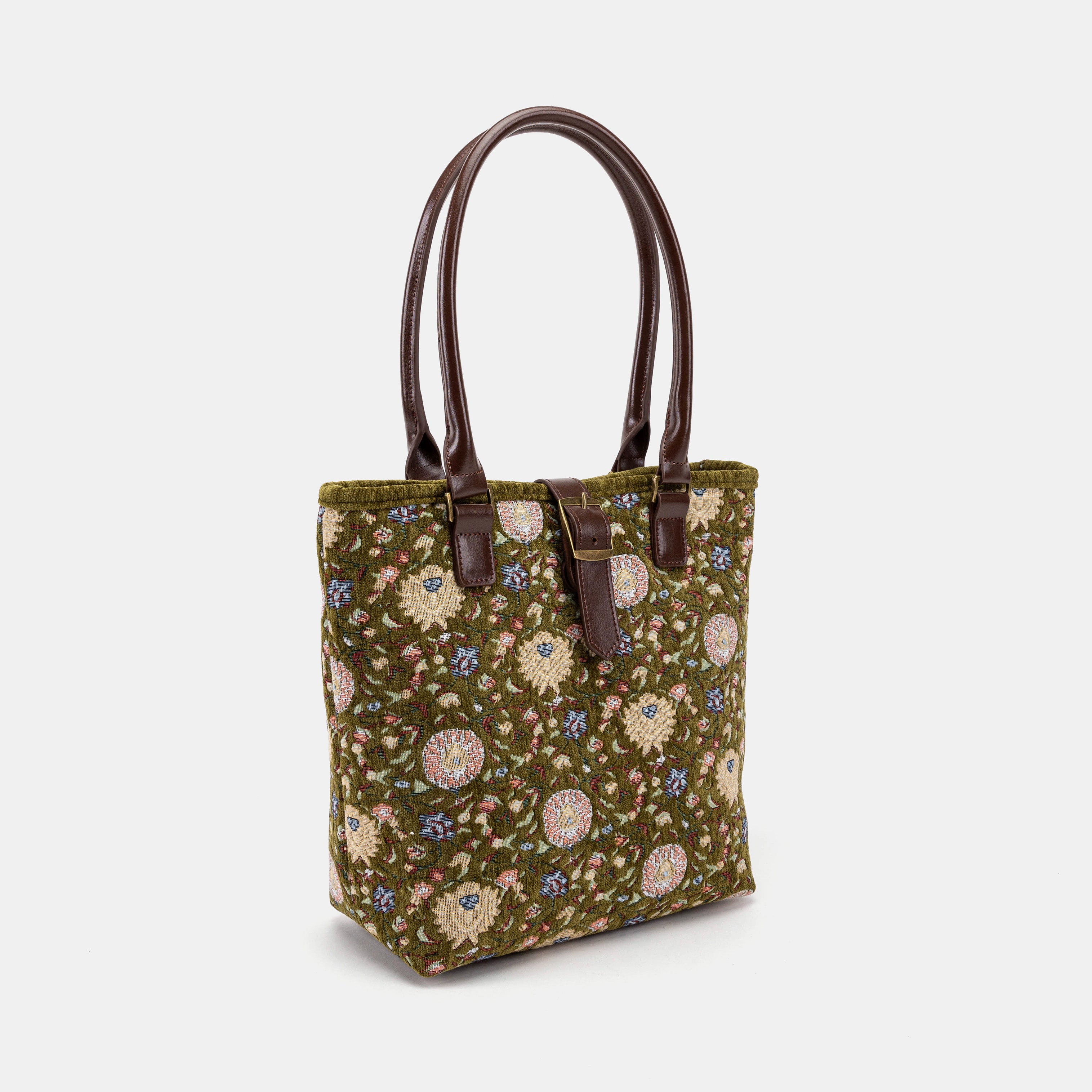 Bouquet Rose Avocado Everyday Tote Bag Carpetbag of America front side