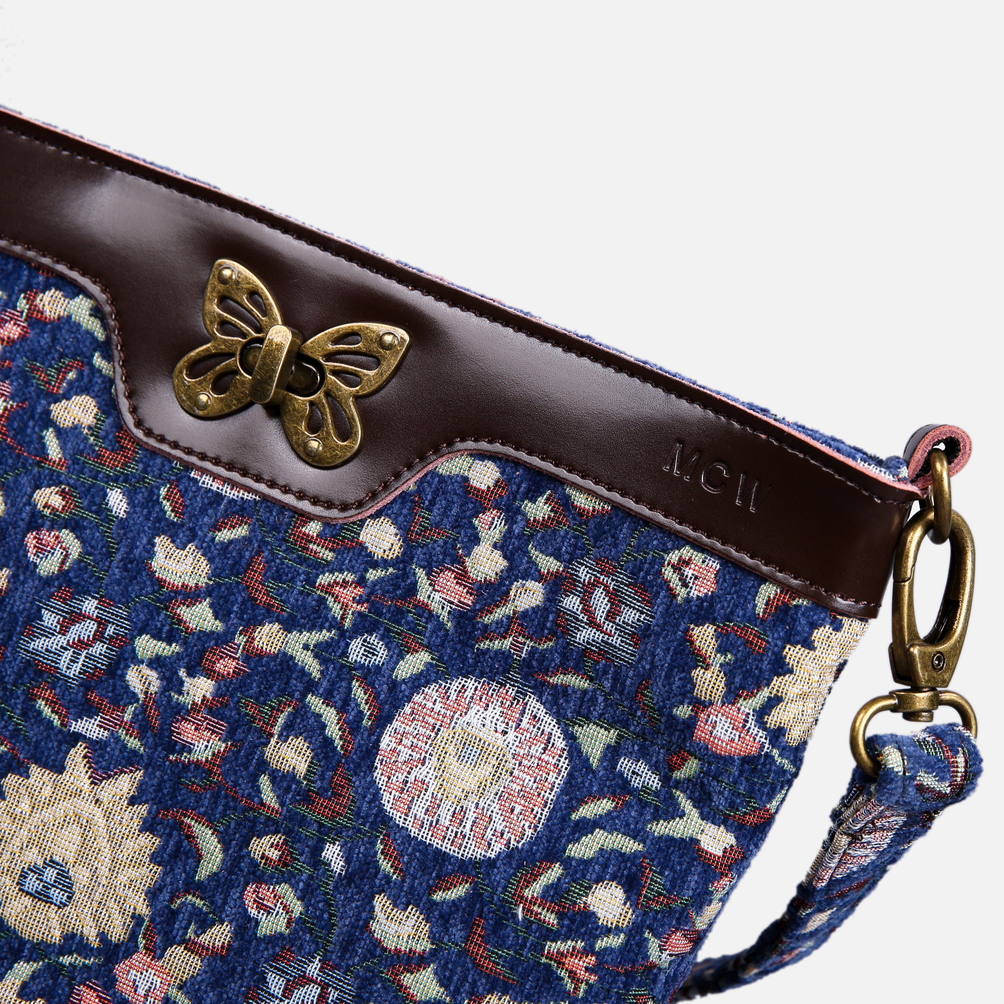 Oriental Blue Carpet Crossbody Bag carpet bag MCW Handmade of America details
