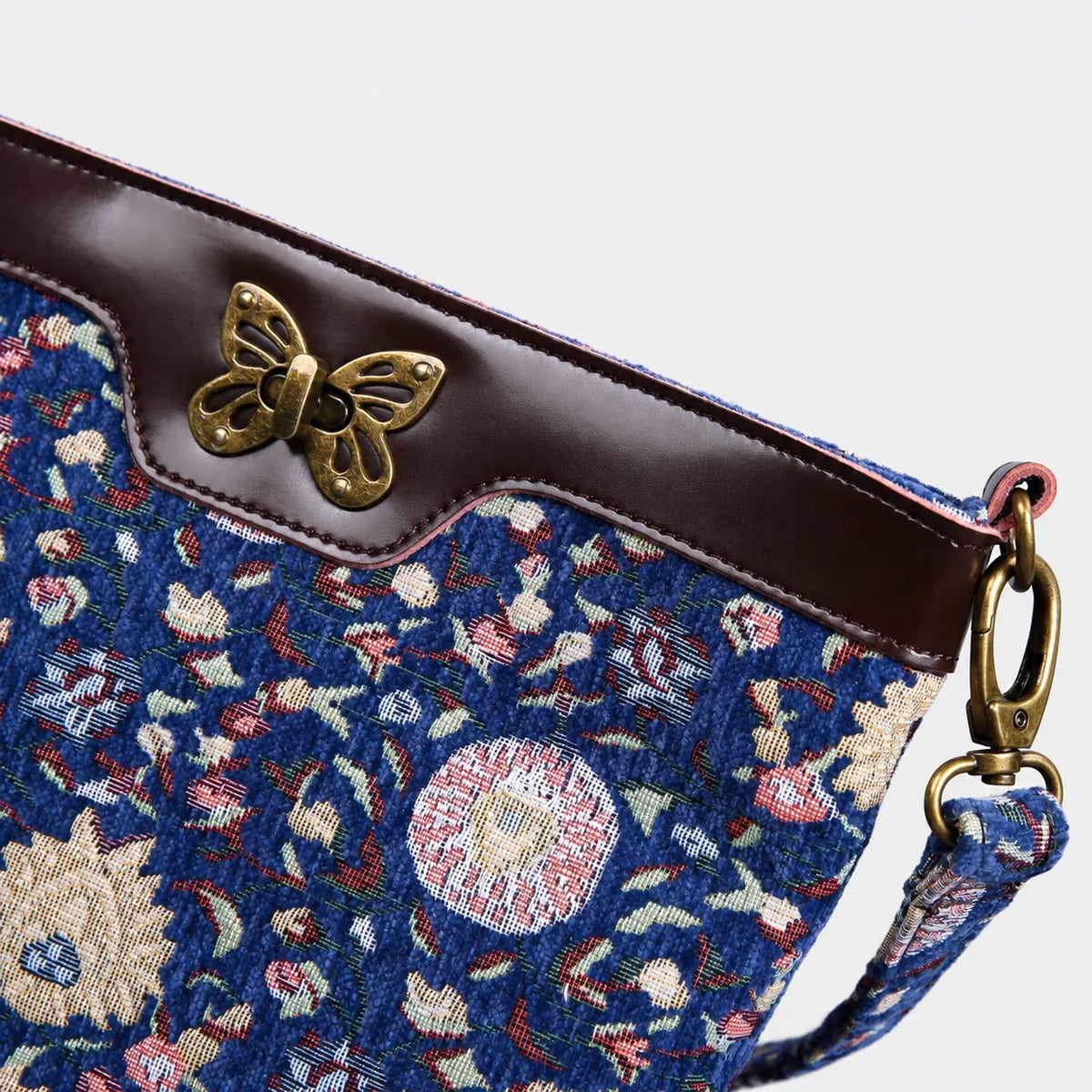 Bouquet Rose Blue Carpet Crossbody Bag carpet bag MCW Handmade of America details