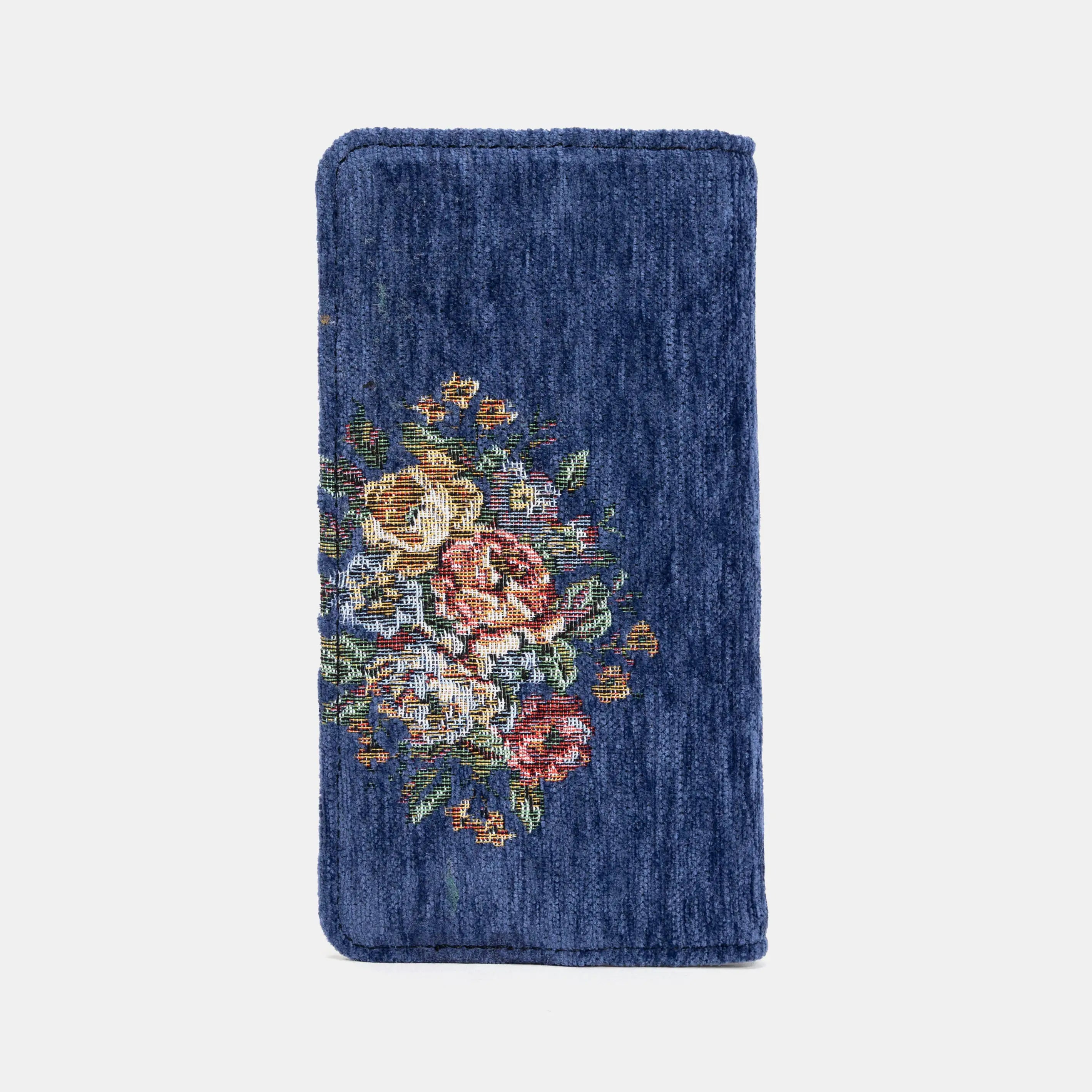 Checkbook Cover Carpetbag Bouquet Blue of America back