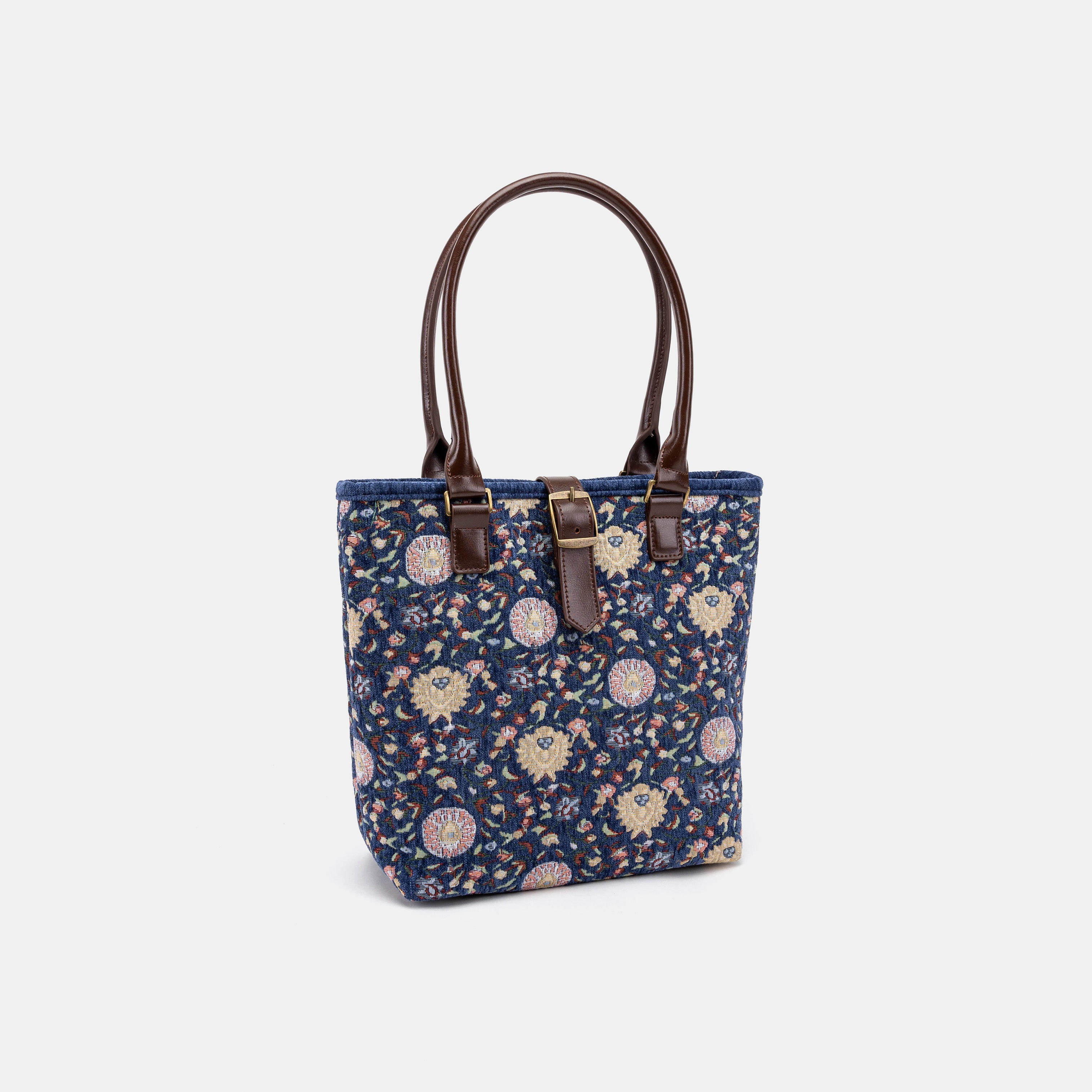 Bouquet Rose Blue Everyday Tote Bag Carpetbag of America front side