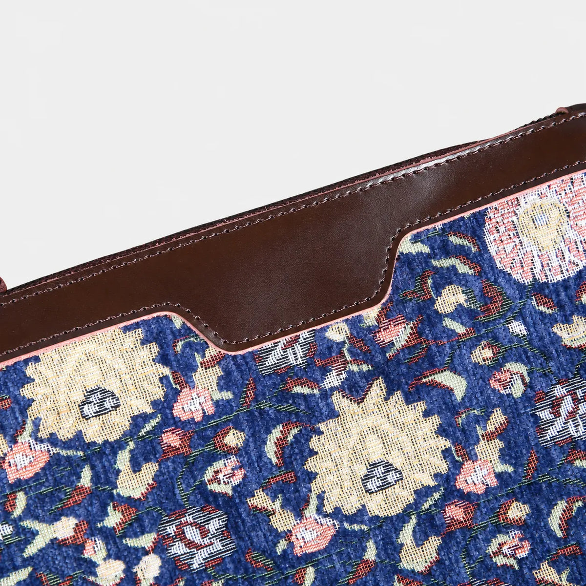 Bouquet Rose Blue Wristlet Clutch carpet bag MCW Handmade emboss
