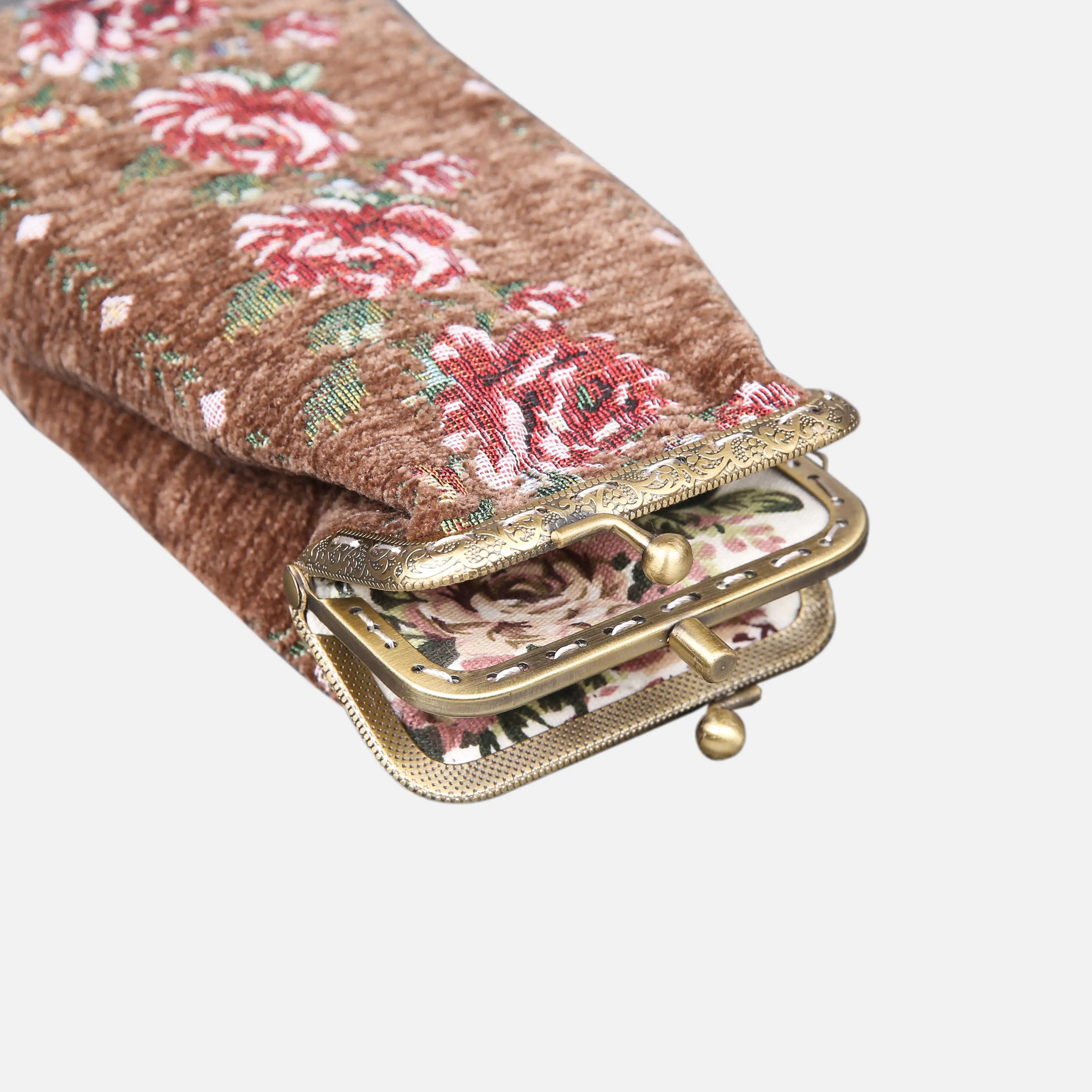 Rose Series Coffee Carpet Eyeglasses Case of America details-1