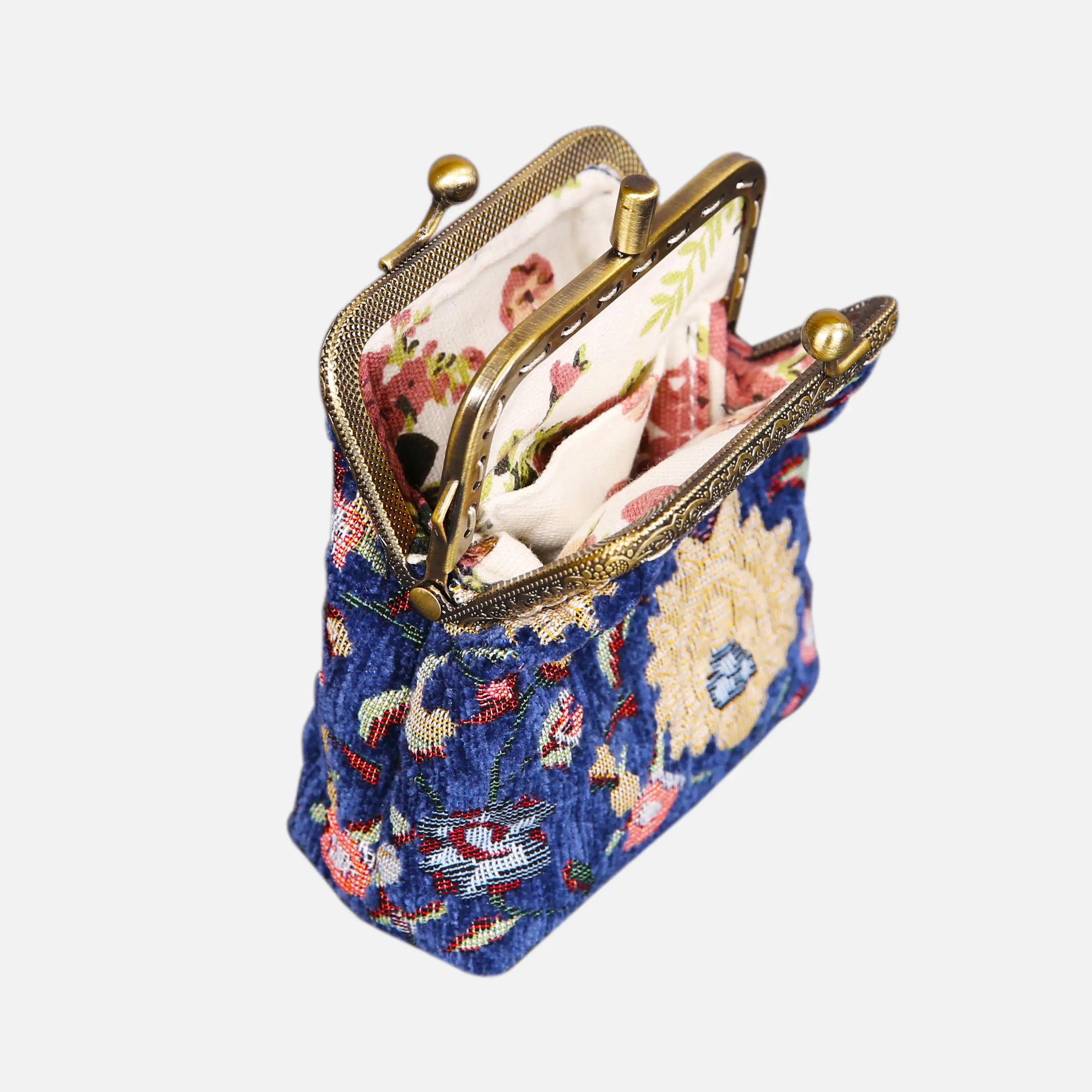 Oriental Pattern Series Double Kiss Clasp Coin Purse of America Front side opens-8