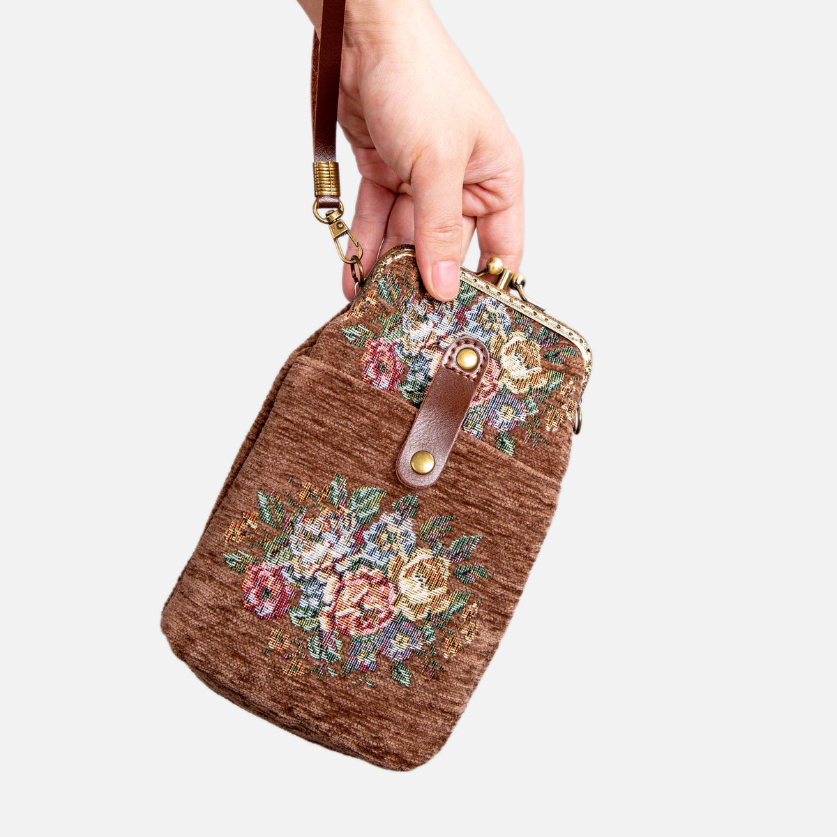 Bouquet Rose Series Carpet Phone Case Carpetbag of America Coffee