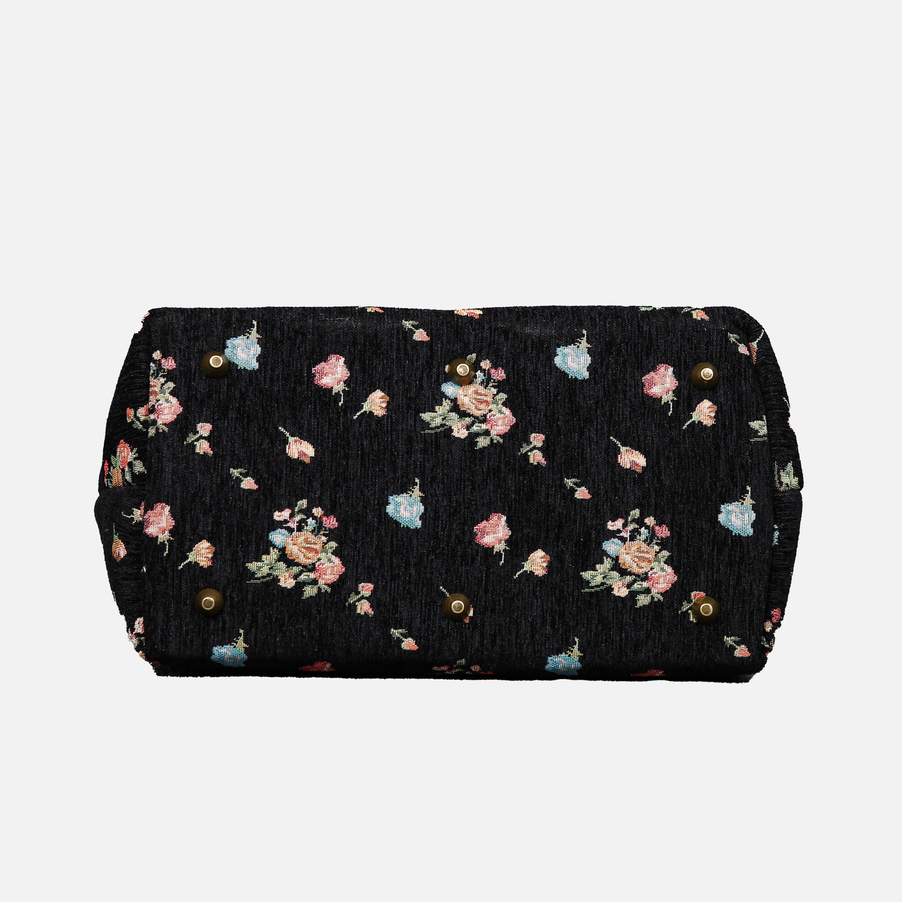 Bouquets Black Carpet Handbag Purse carpet bag MCW Handmade of America bottom