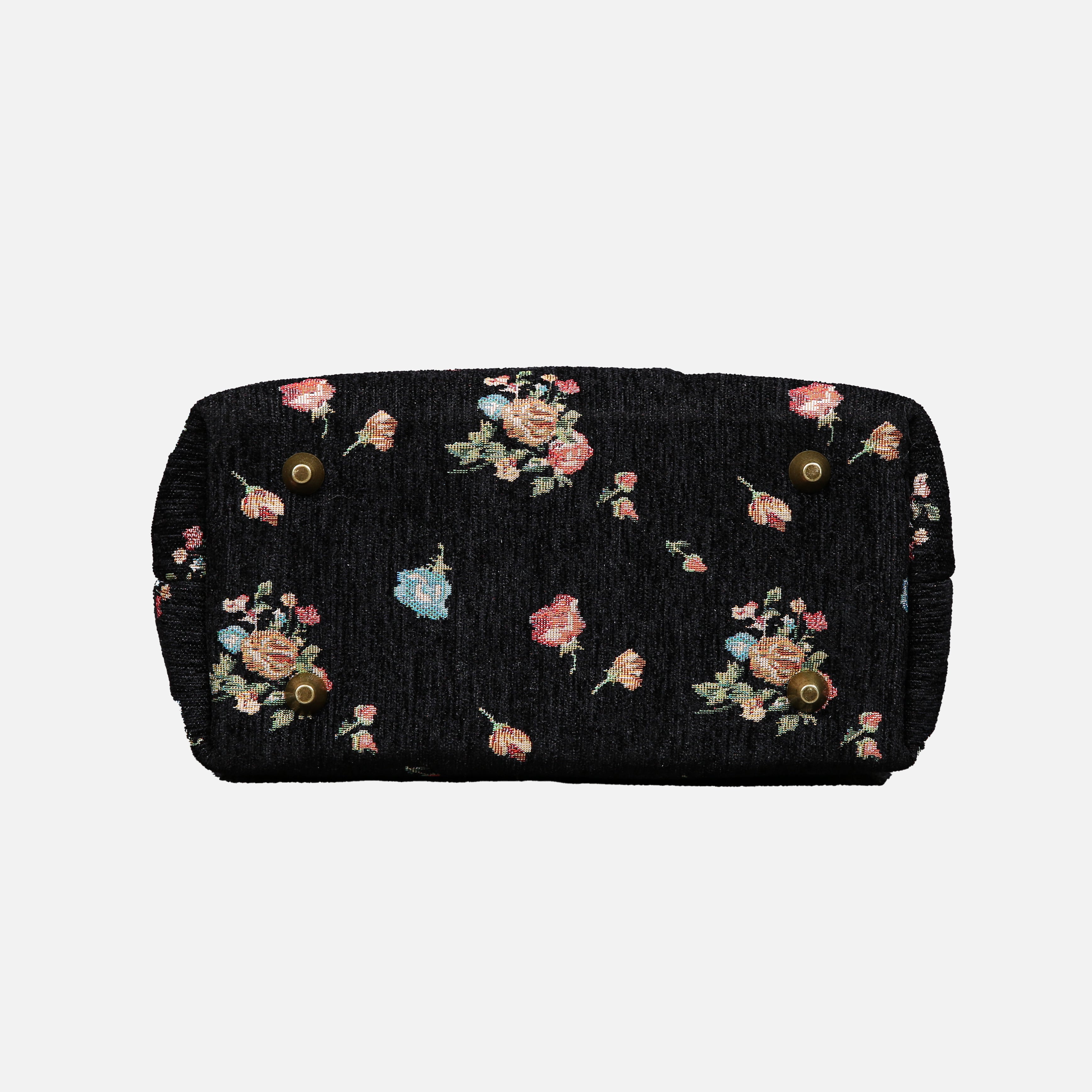 Bouquets Black Tuck Lock Carpet Satchel carpet bag MCW Handmade of America bottom