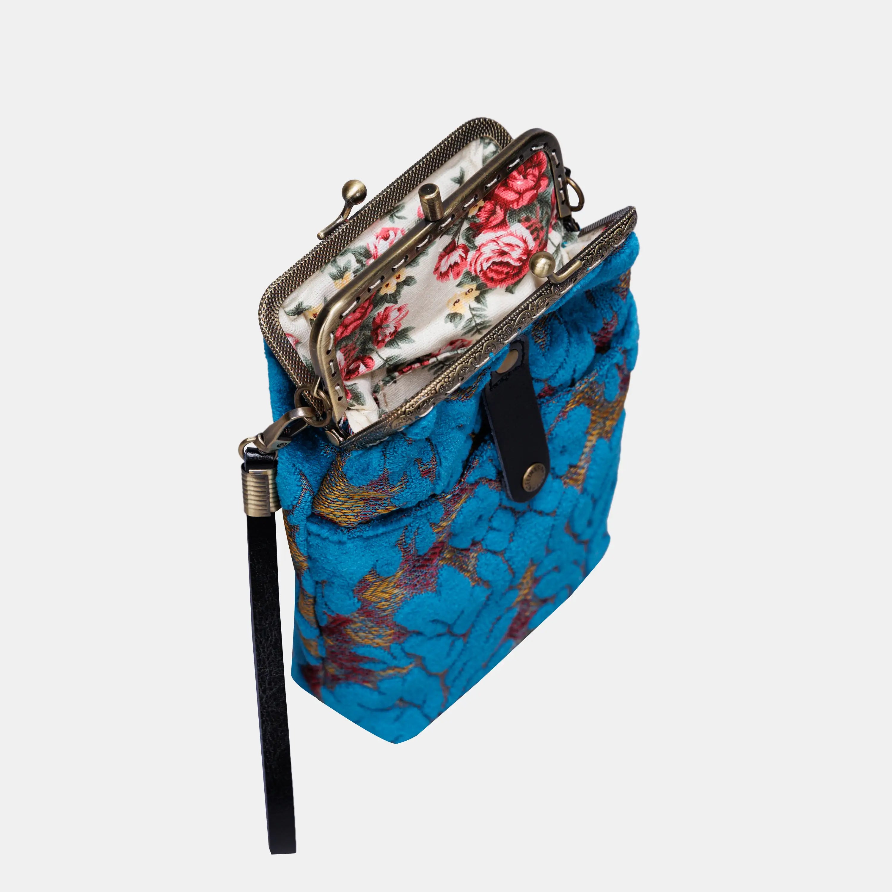 Burnout Velvet Aqua Blue Carpet Phone Case Carpetbag of America standing