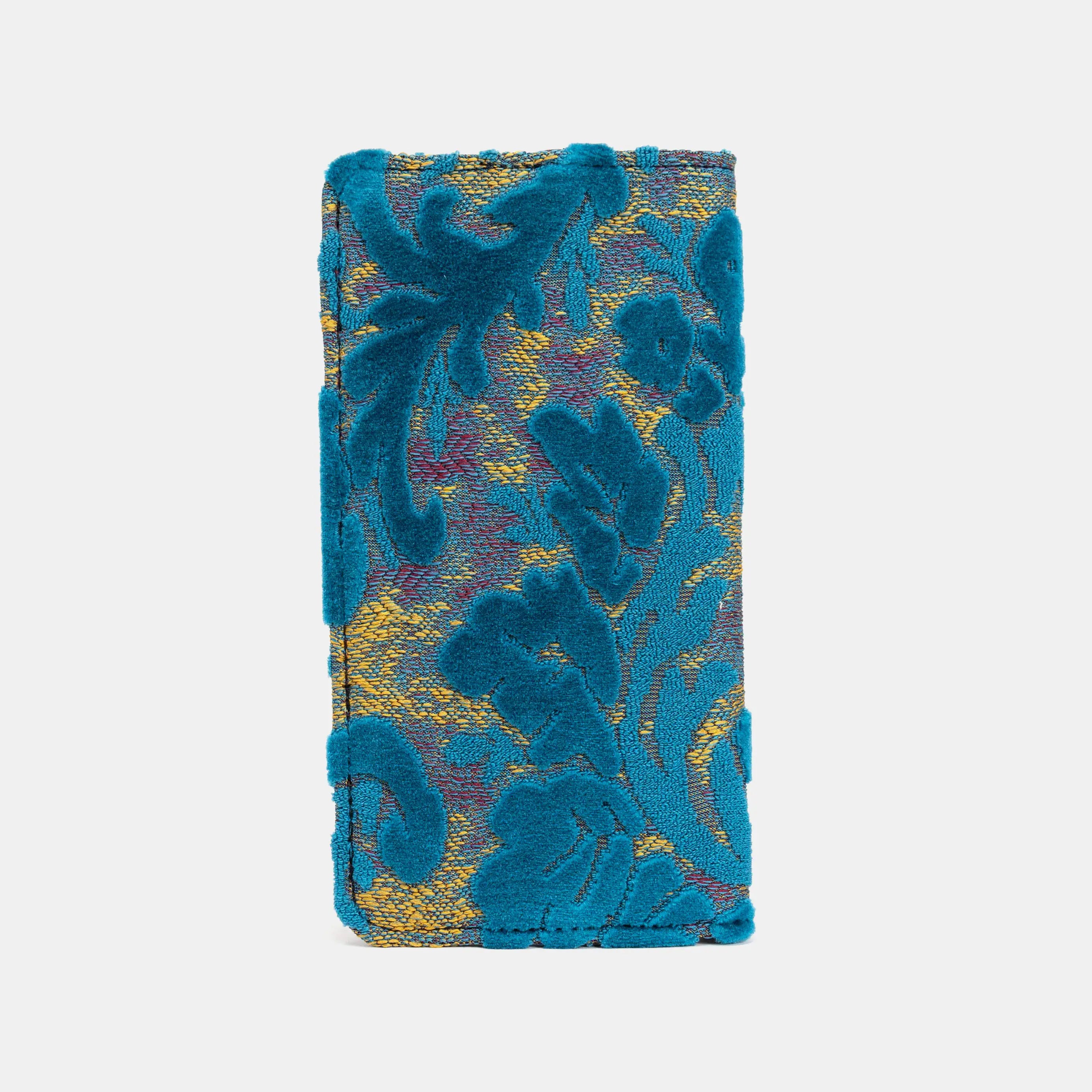 Burnout Velvet Aqua Blue Checkbook Cover of America right
