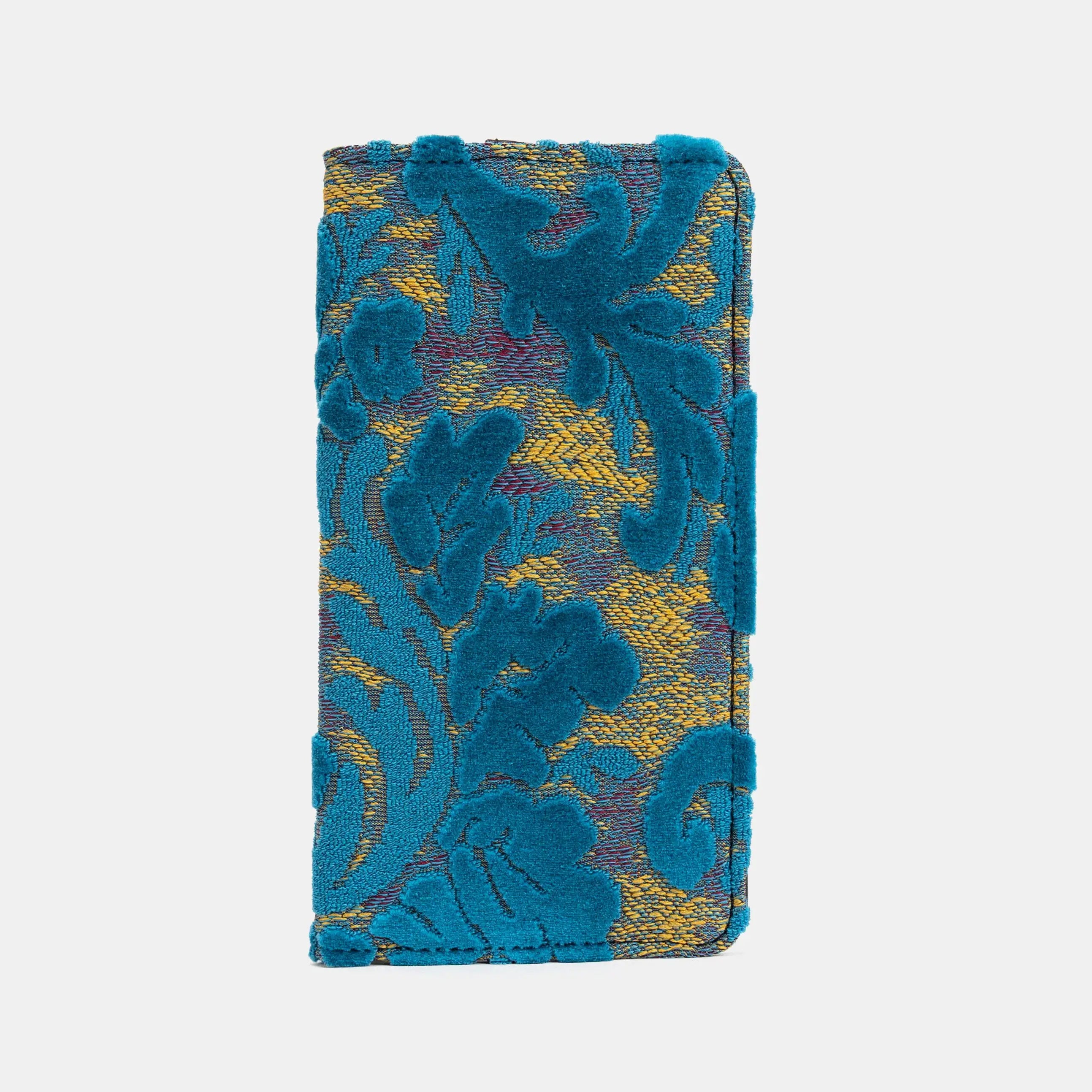 Burnout Velvet Aqua Blue Checkbook Cover of America main