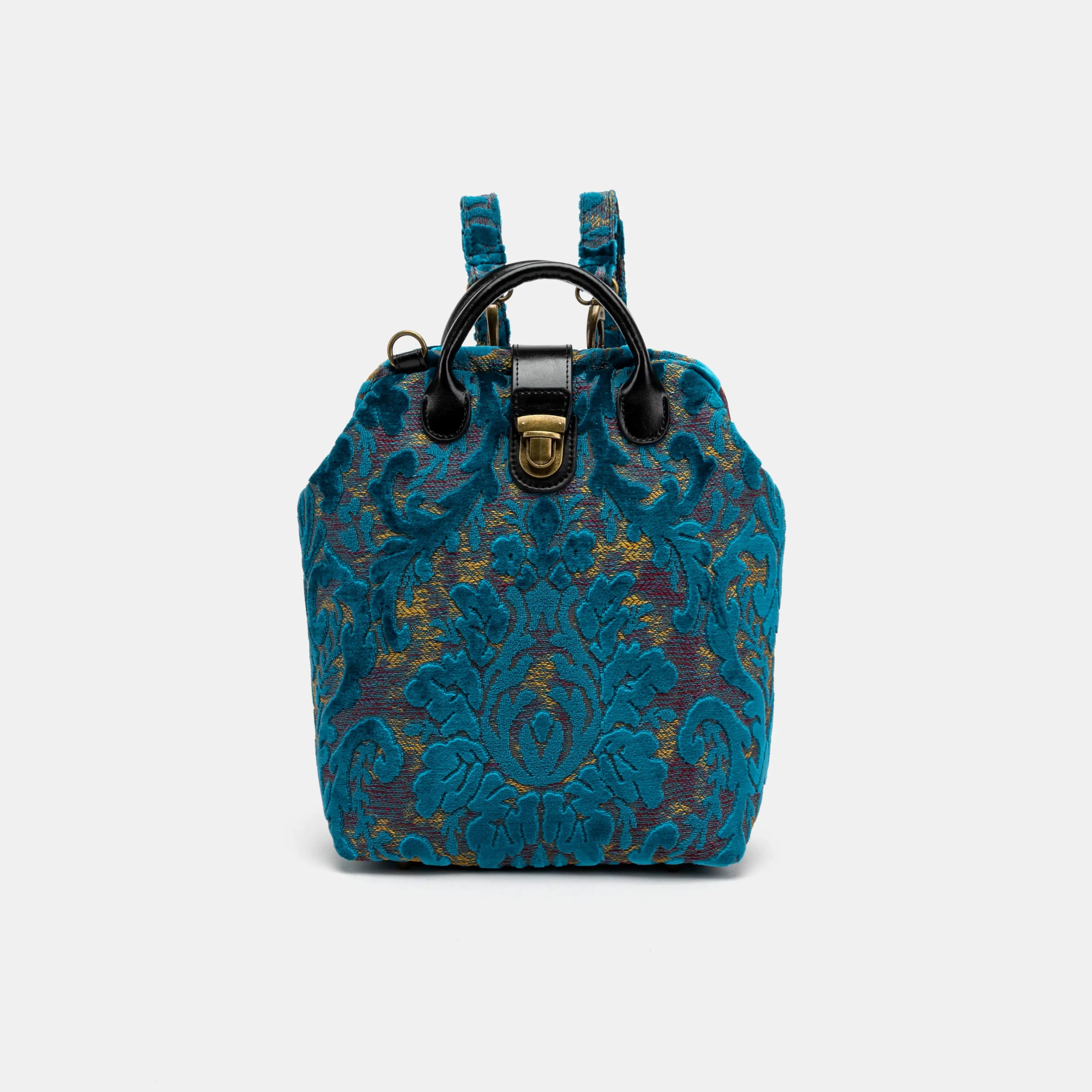 Burnout Velvet Aqua Blue Everyday Backpack of America front