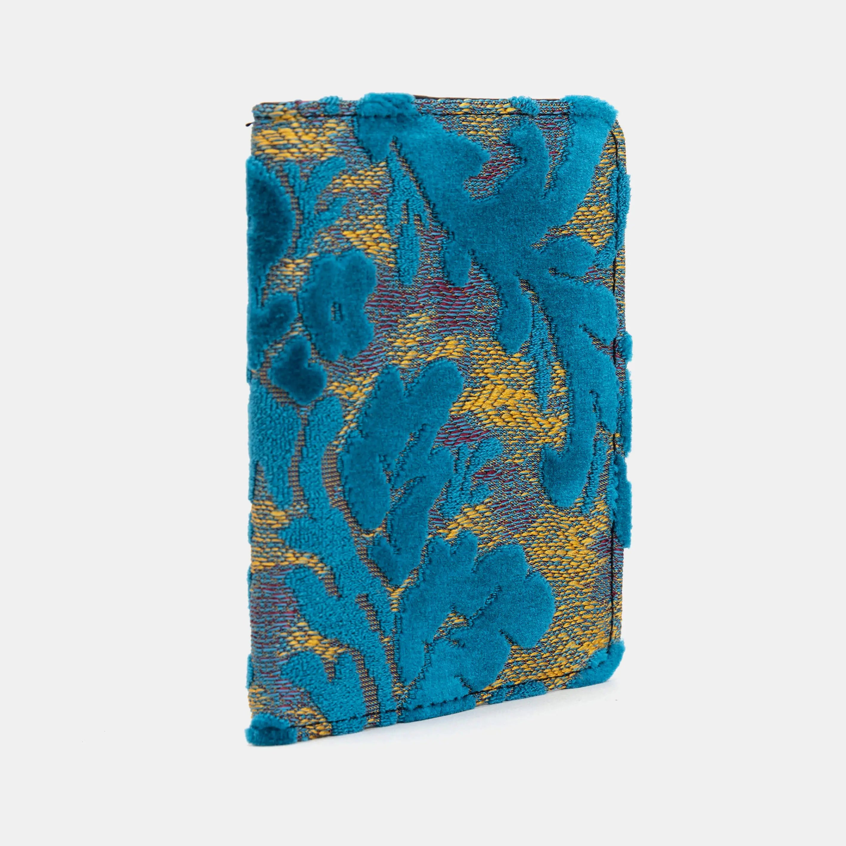 Burnout Velvet Aqua Blue Passport Cover of America left