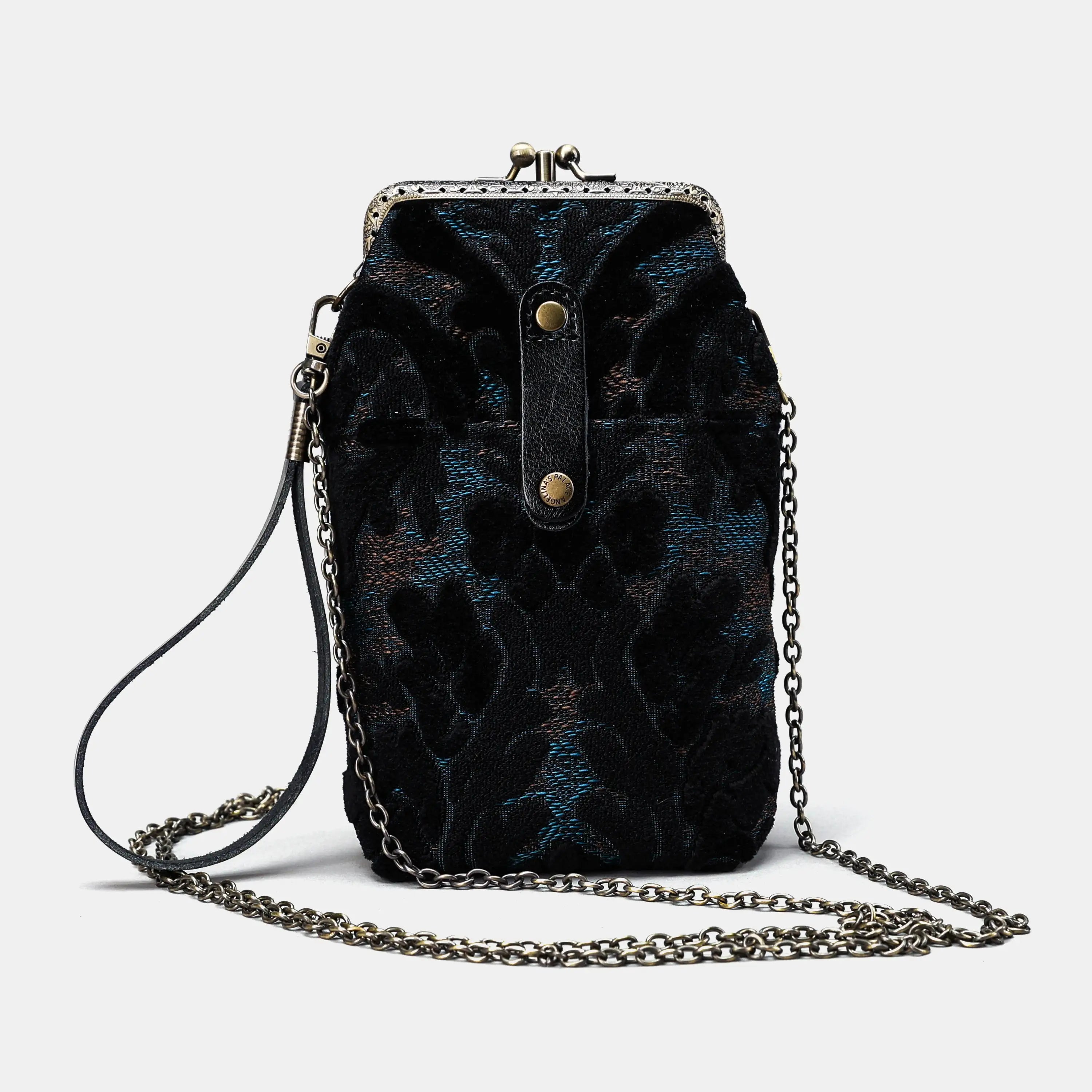 Burnout Velvet Black Carpet Phone Case Carpetbag of America front