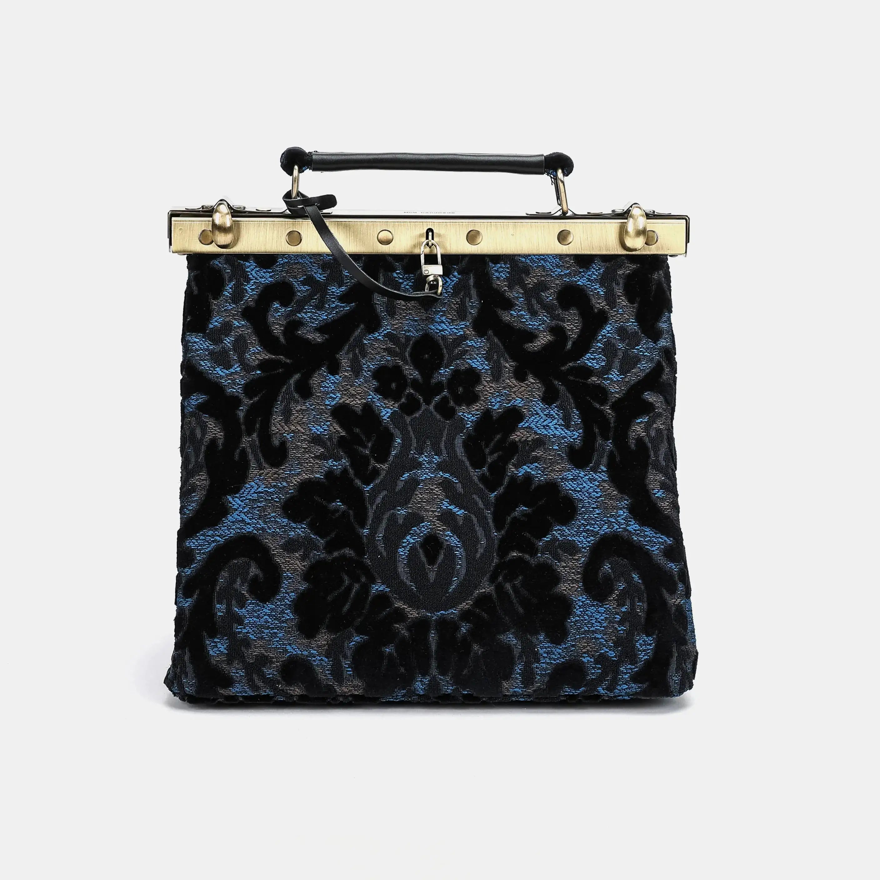 Burnout Velvet Black Cecile Carpet Purse Gladstone Bag of America main