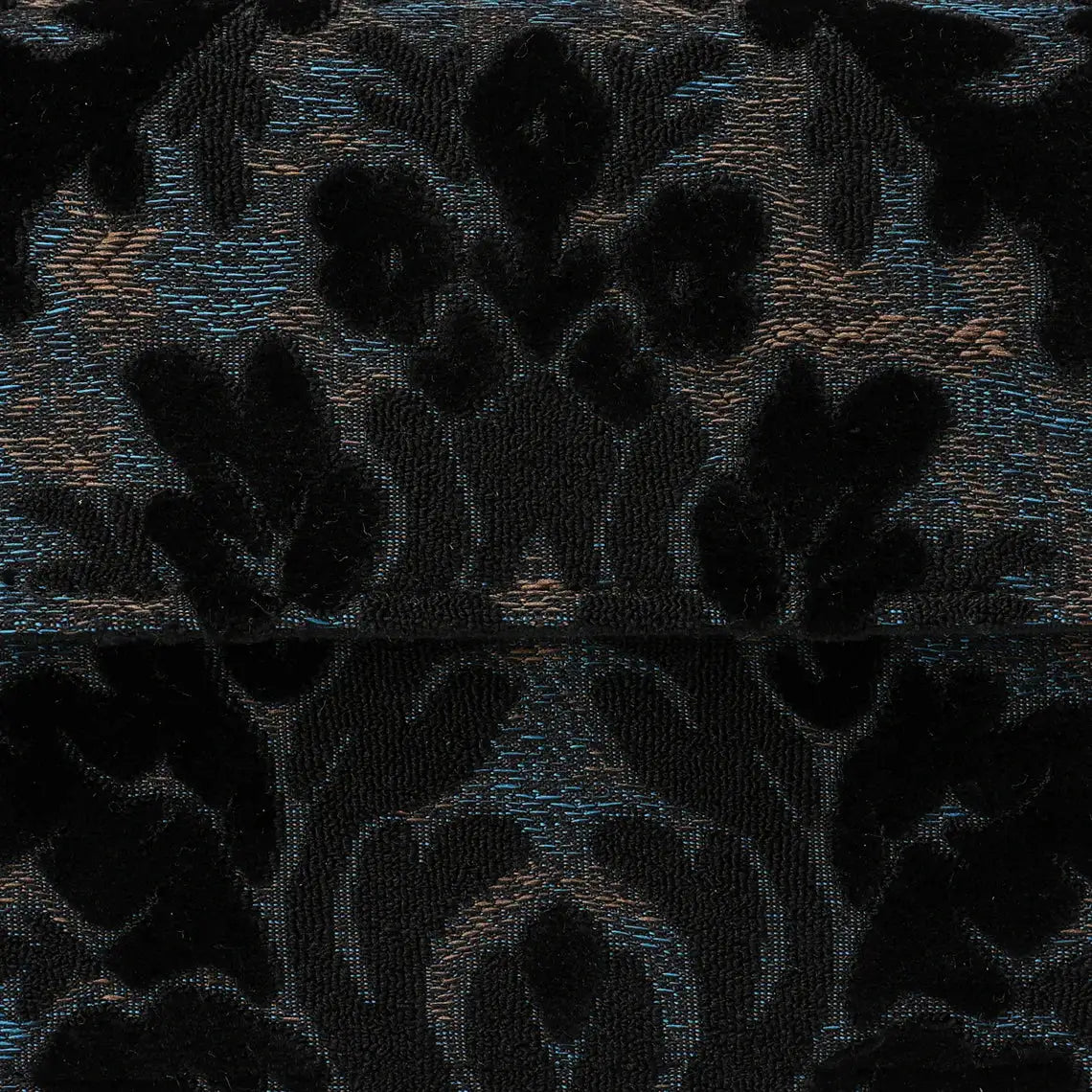Burnout Velvet Black Flap Crossbody Bag carpet bag of America pattern