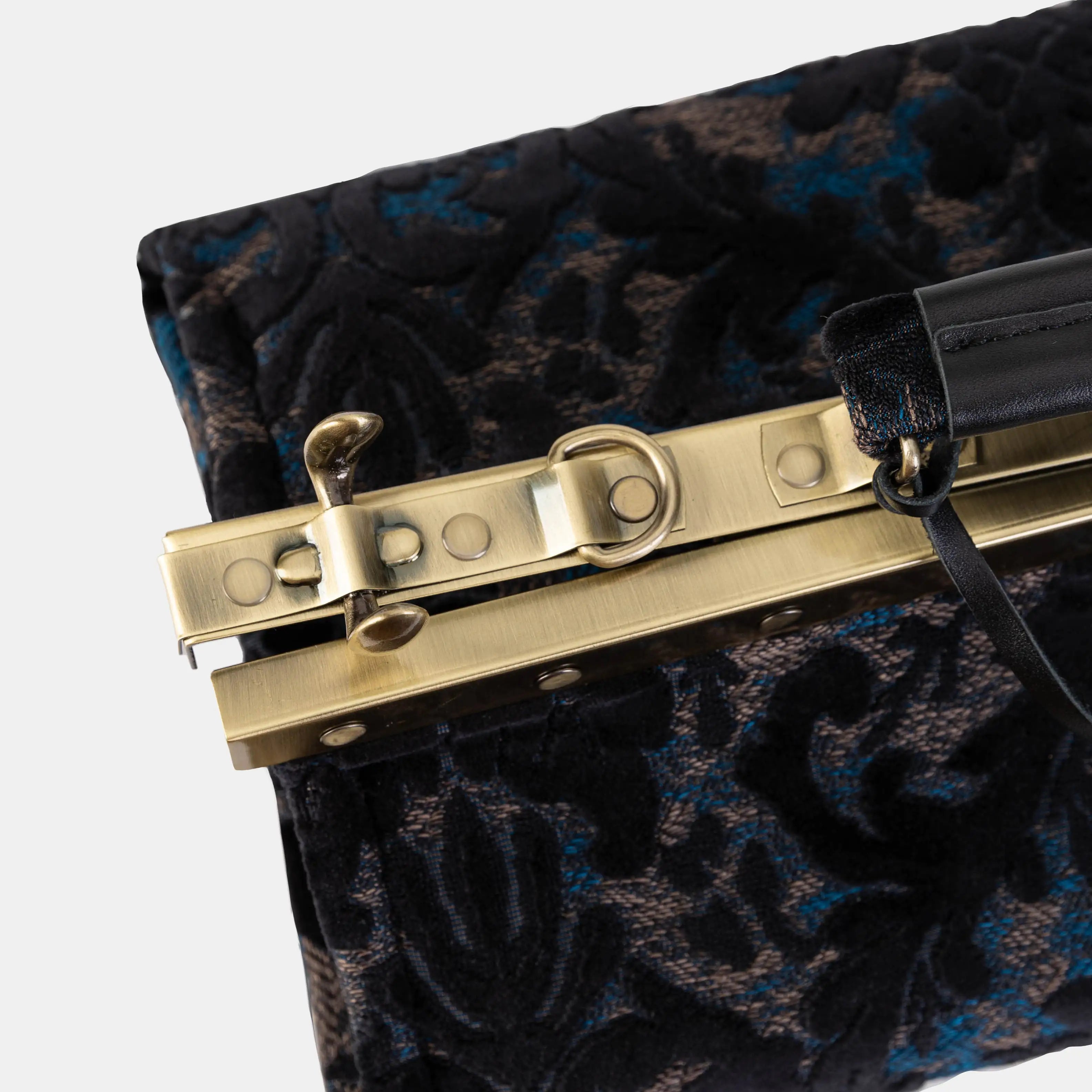 Burnout Velvet Black Genevieve Carpet Gladstone Bag of America frame
