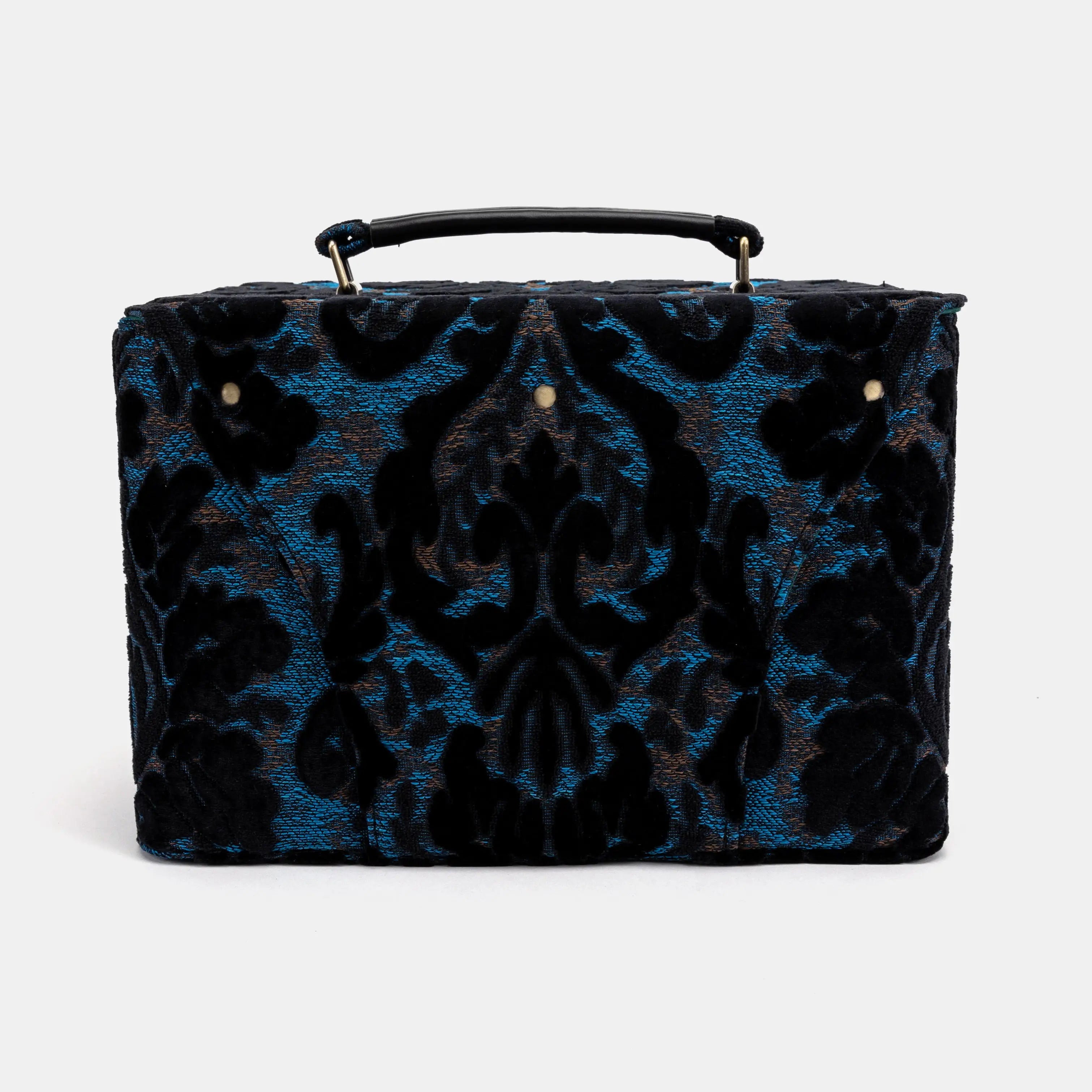 Burnout Velvet Black Josephine Large Train Case back