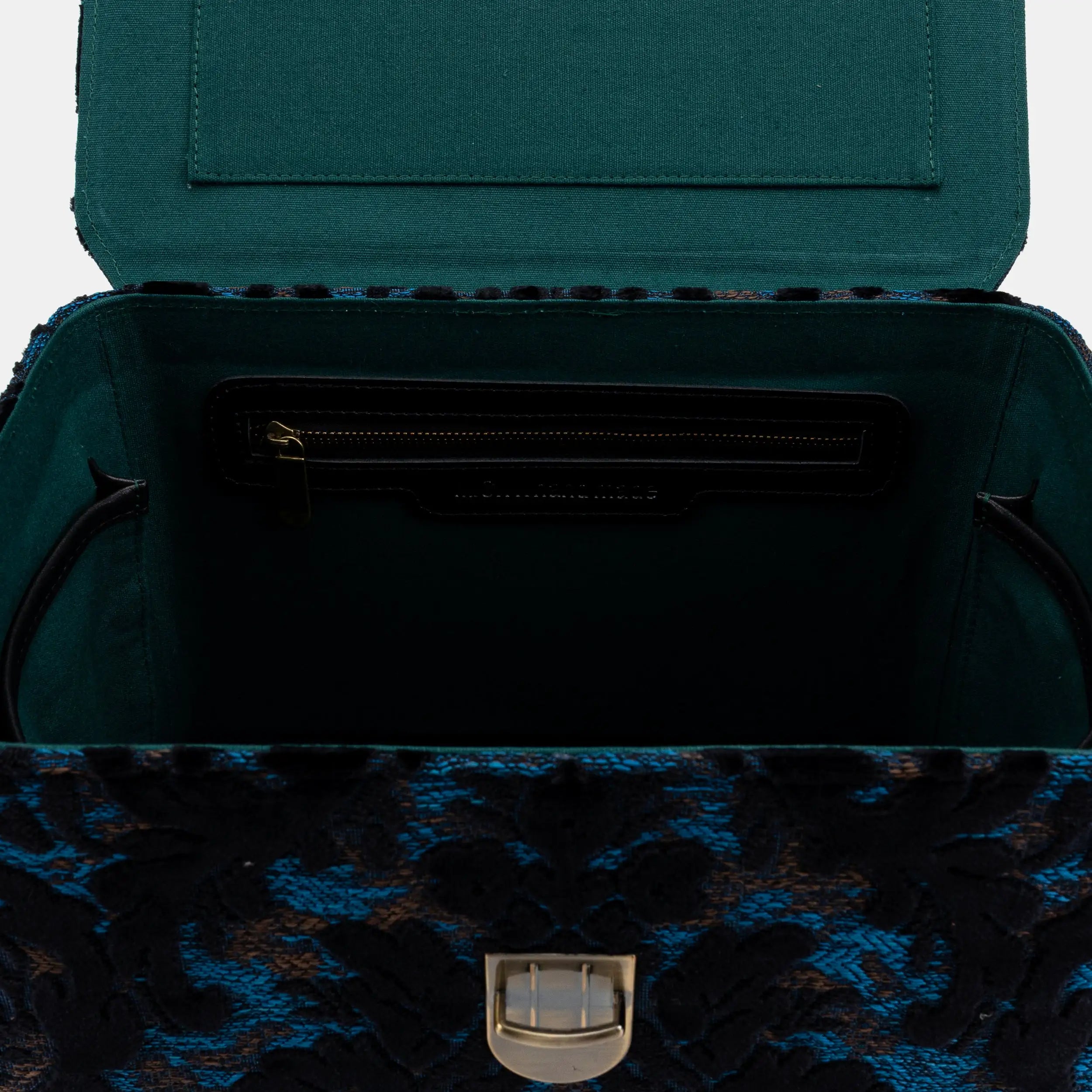 Burnout Velvet Black Josephine Large Train Case detail