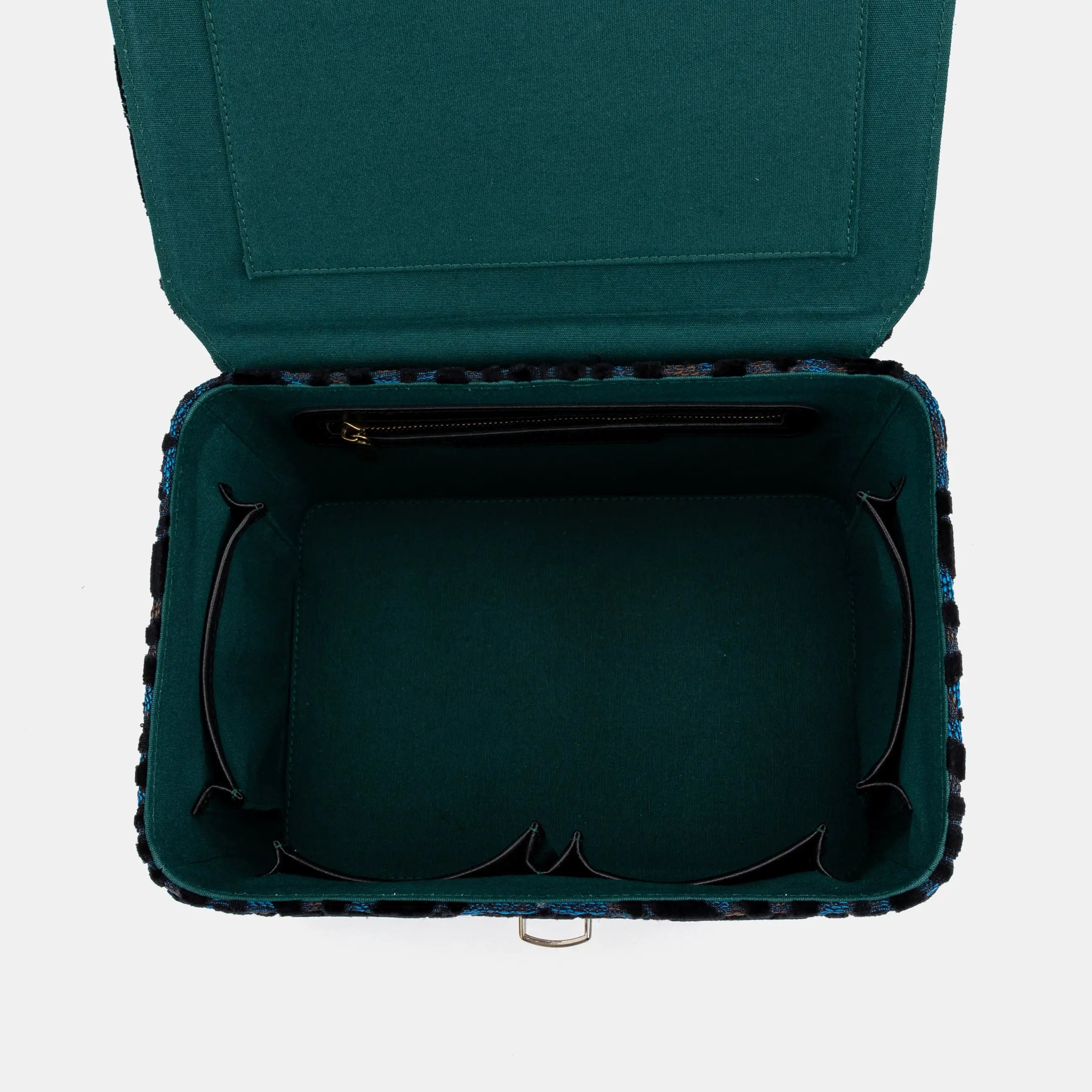 Burnout Velvet Black Josephine Large Train Case inside