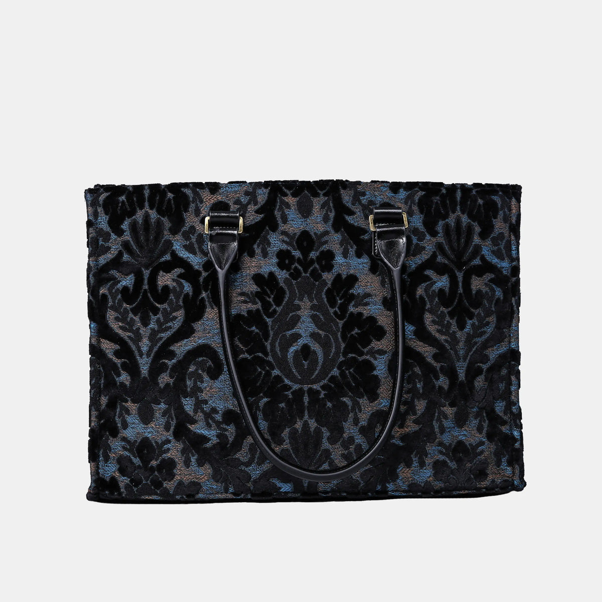 Burnout Velvet Black Laptop Work Tote of America handle