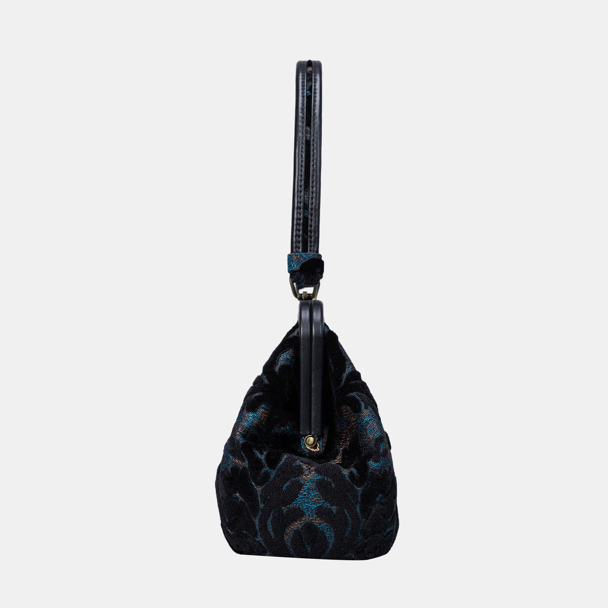 Burnout Velvet Black Shoulder Bag side