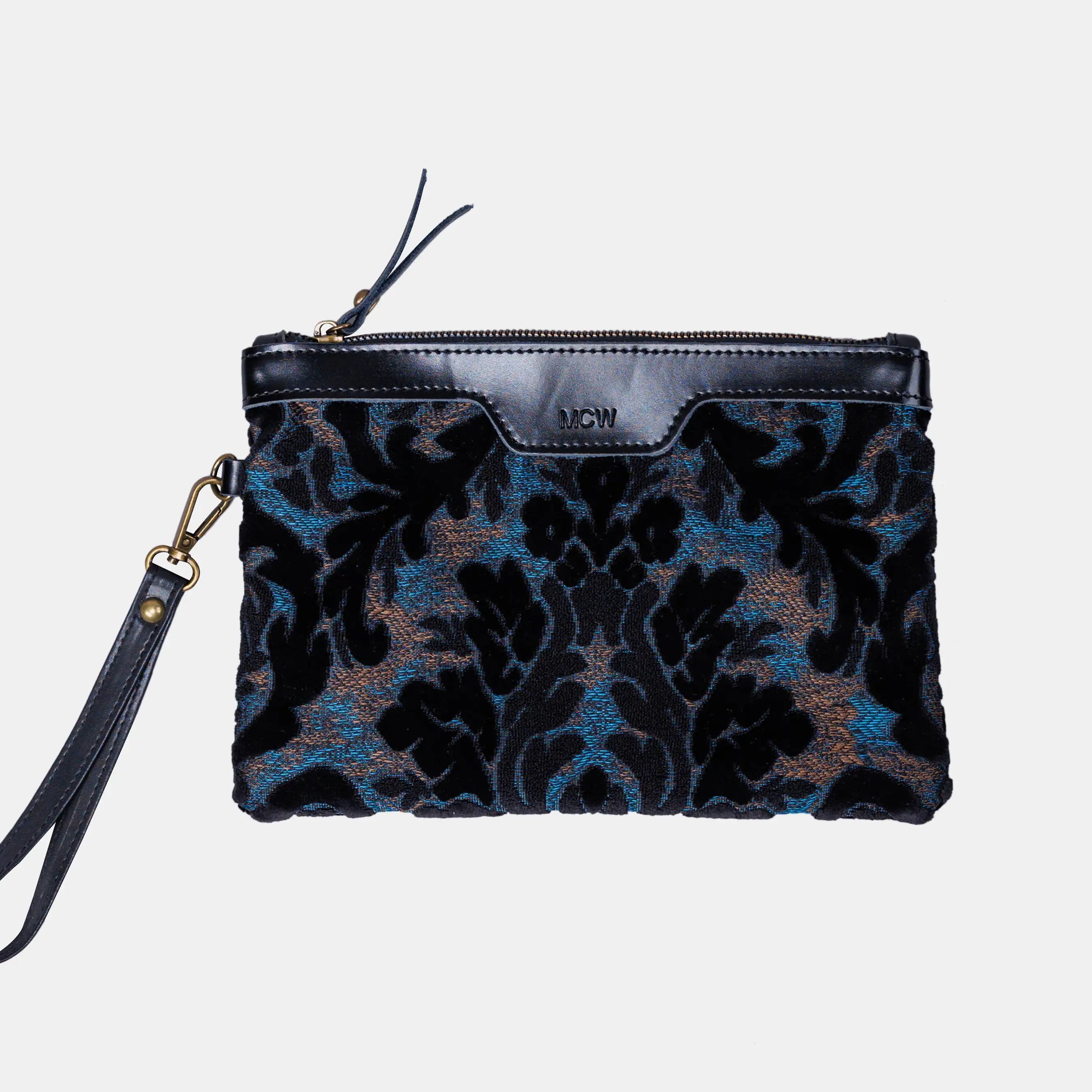 Burnout Velvet Black carpet bag MCW Handmade