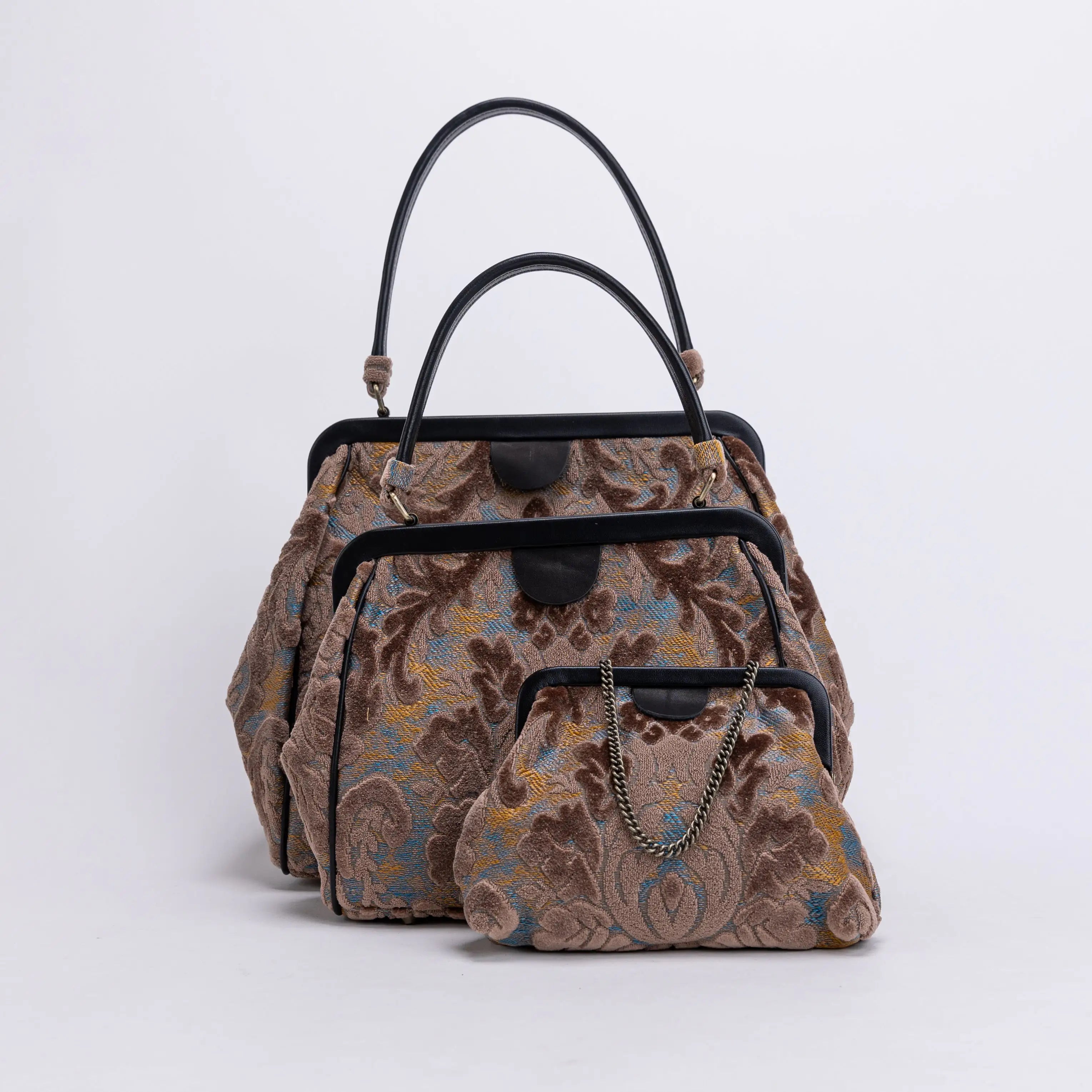 Burnout Velvet Camel Alma Carpet Bag of America