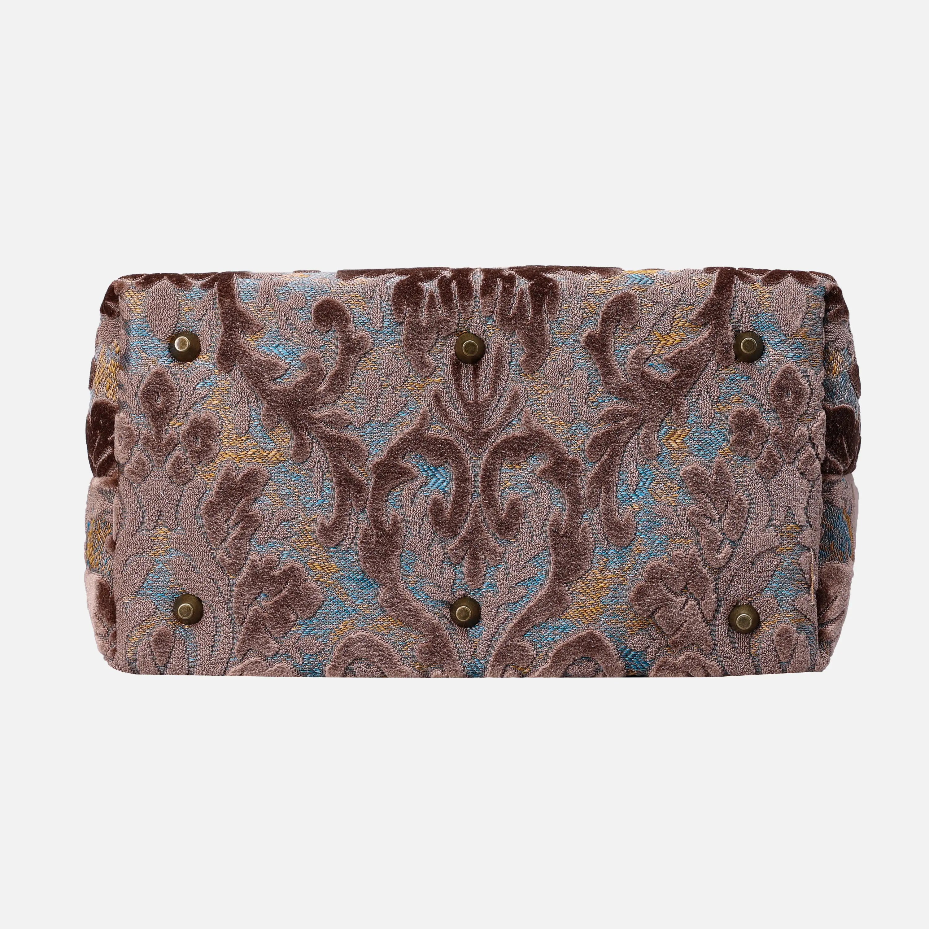 Burnout Velvet Camel Carpet Handbag Purse carpet bag MCW Handmade of America bottom