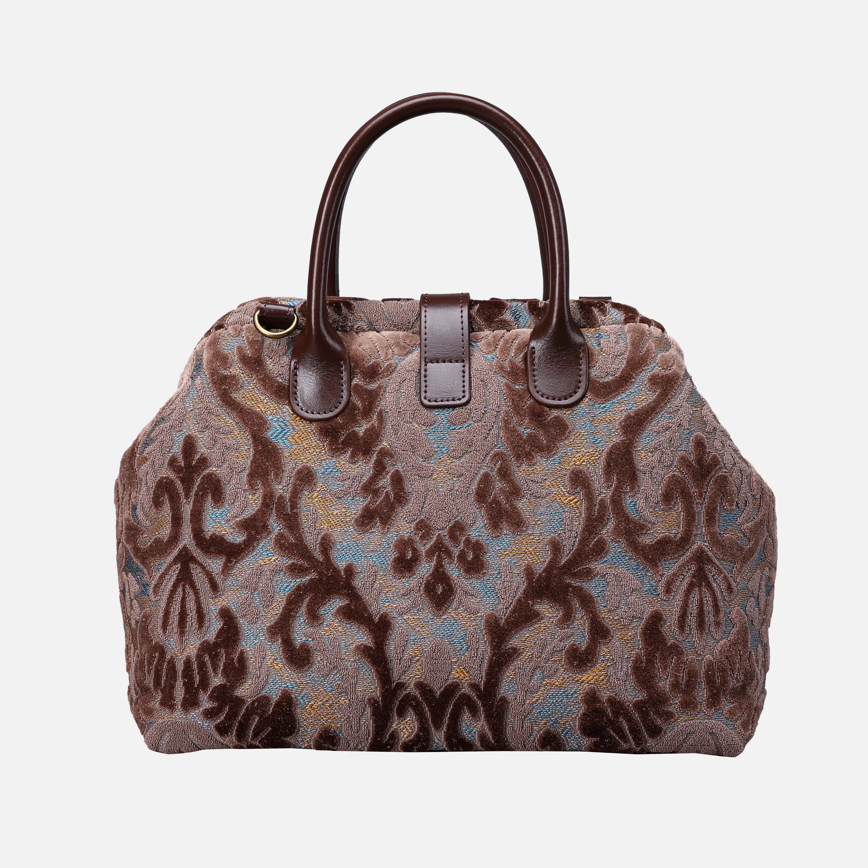 Burnout Velvet Camel Carpet Handbag Purse carpet bag MCW Handmade of America back