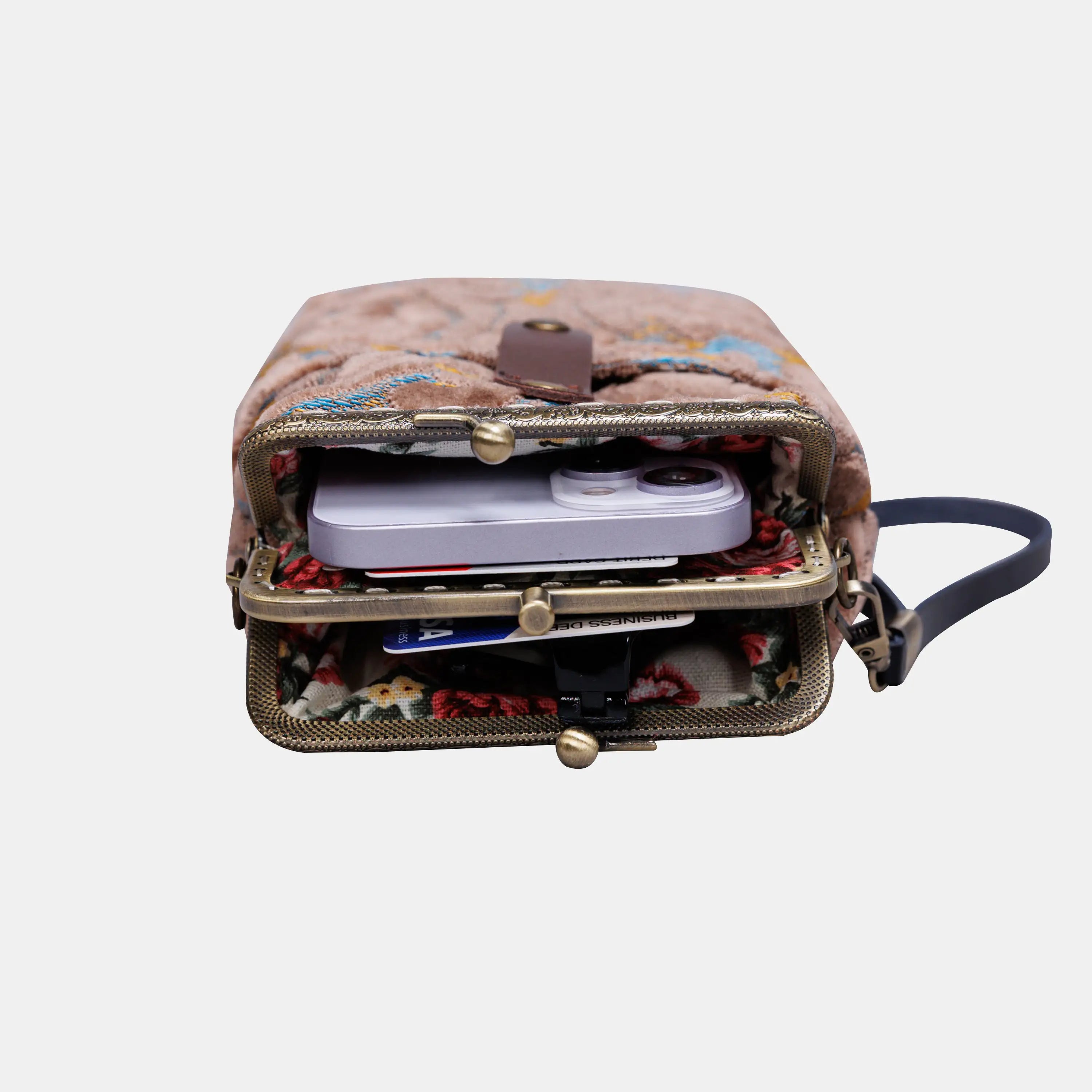 Burnout Velvet Camel Carpet Phone Case Carpetbag of America lay flat