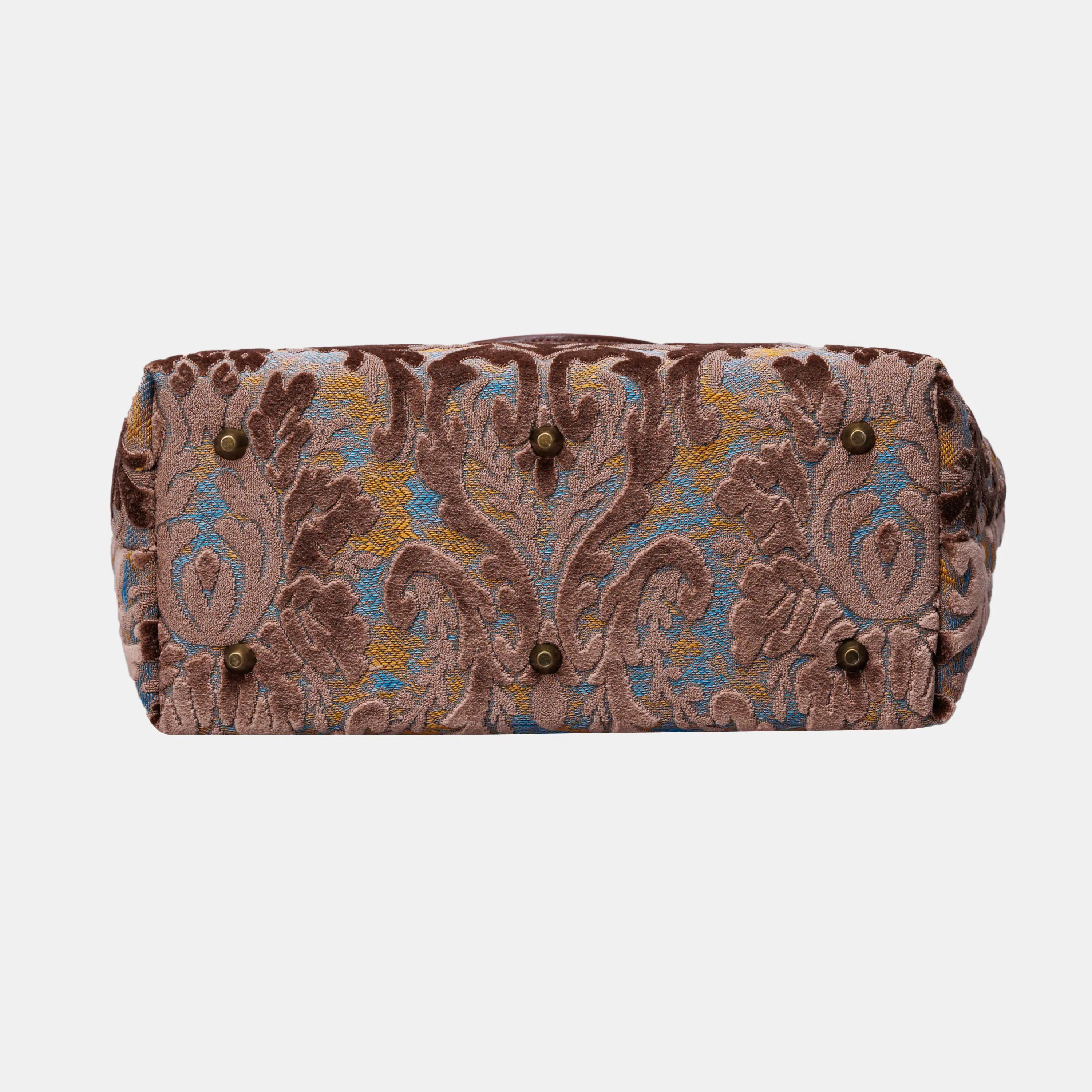 Burnout Velvet Camel Carpet Tote Shopper carpet bag of America bottom