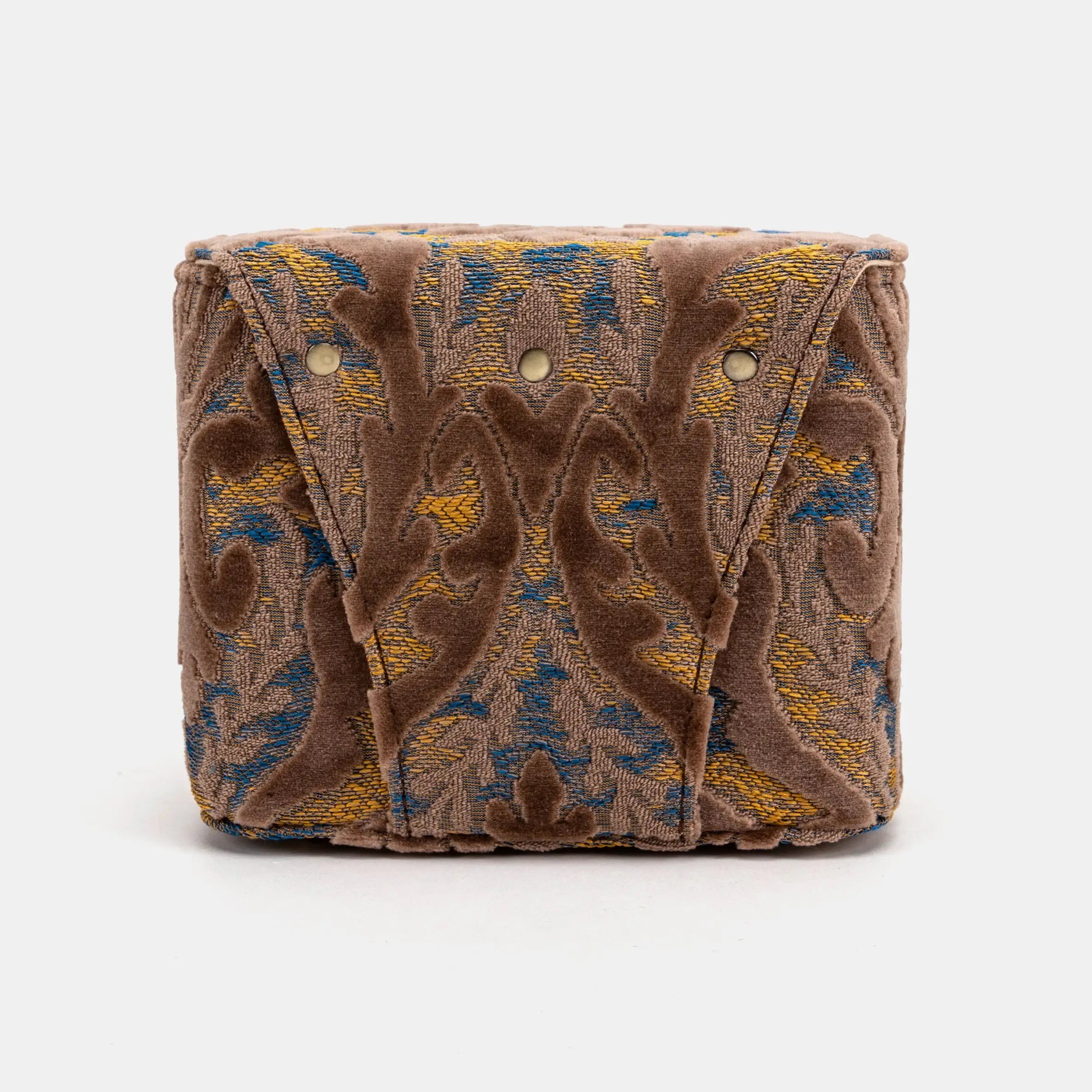 Burnout Velvet Camel Emma Small Train Case Crossbody back