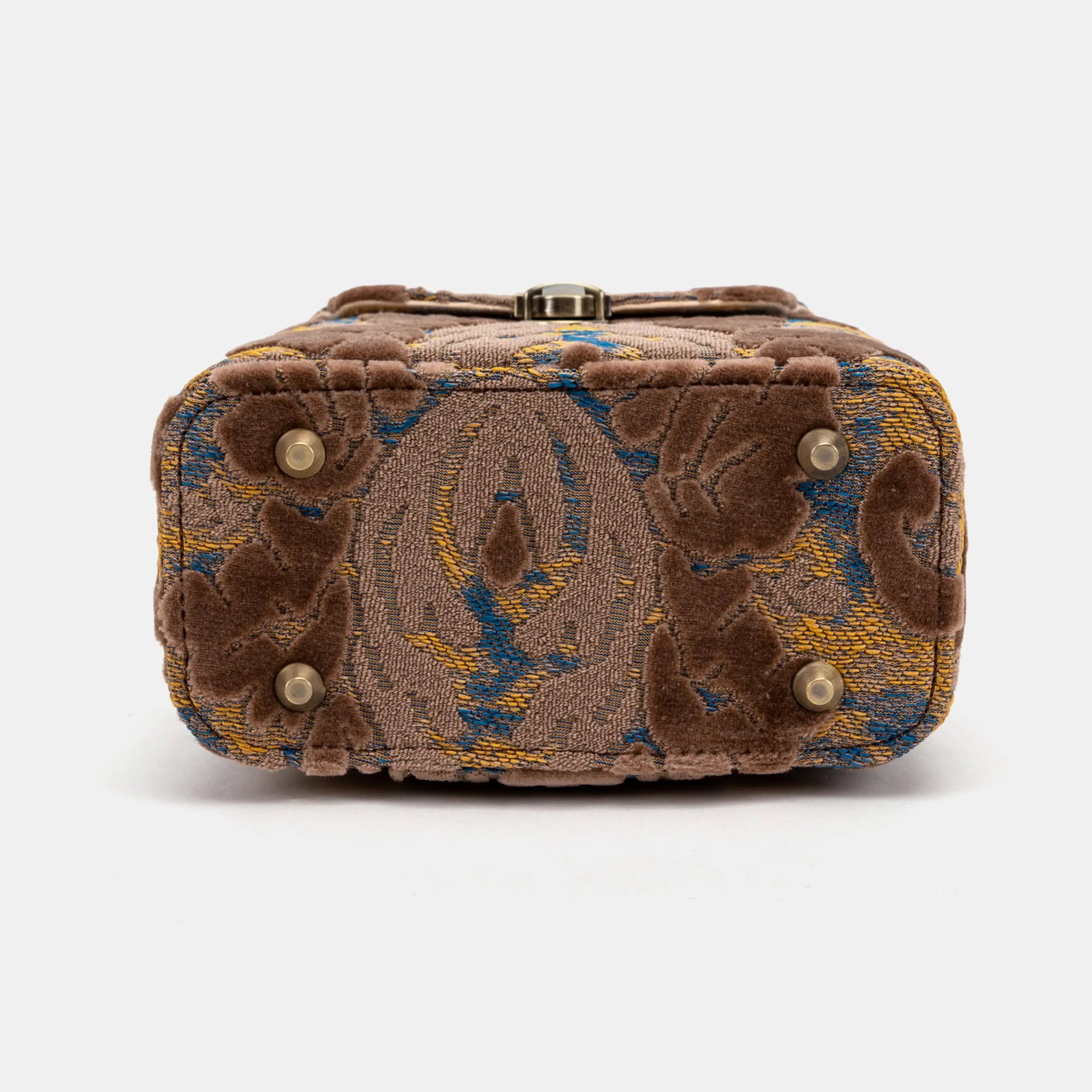 Burnout Velvet Camel Emma Small Train Case Crossbody bottom