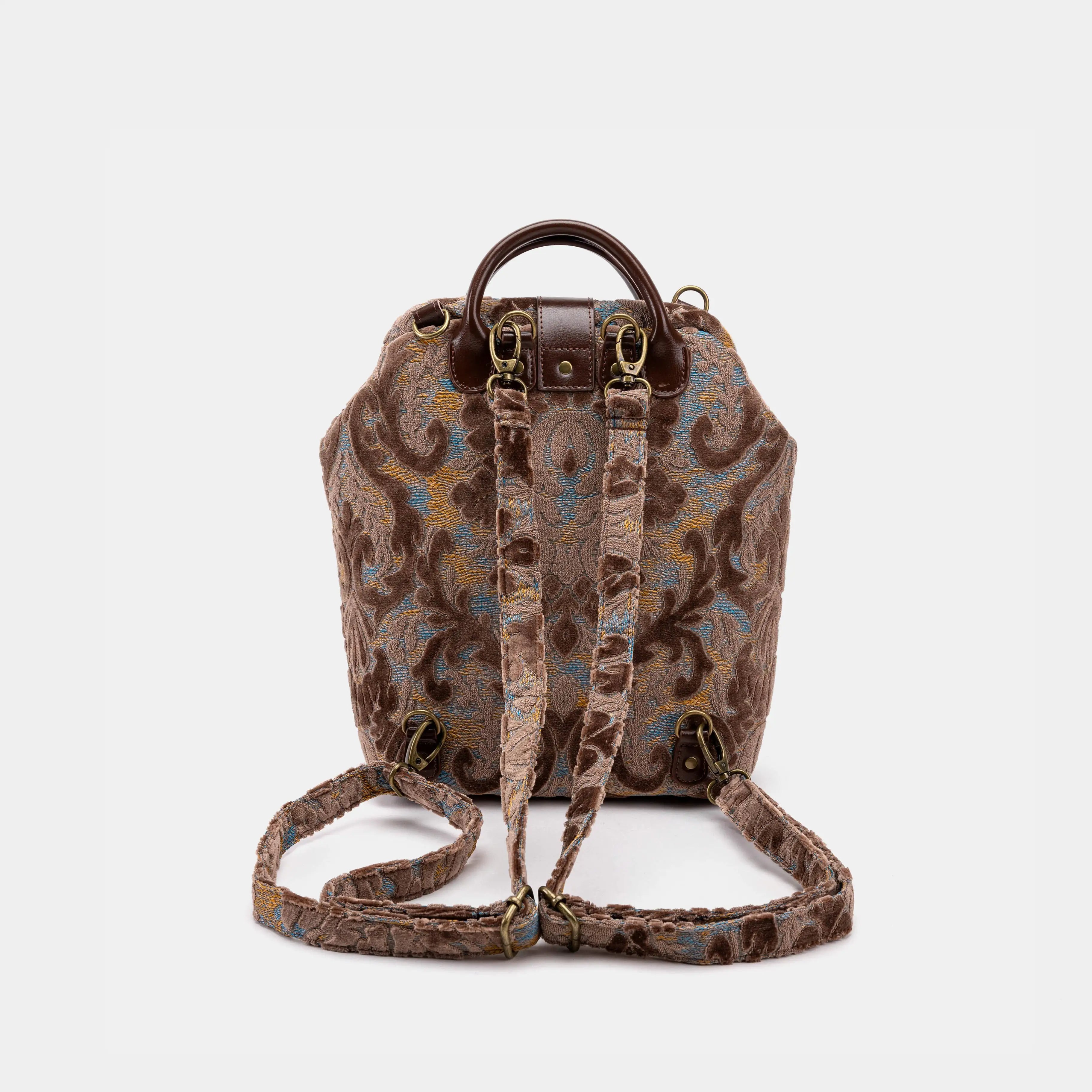 Burnout Velvet Camel Everyday Backpack of America back