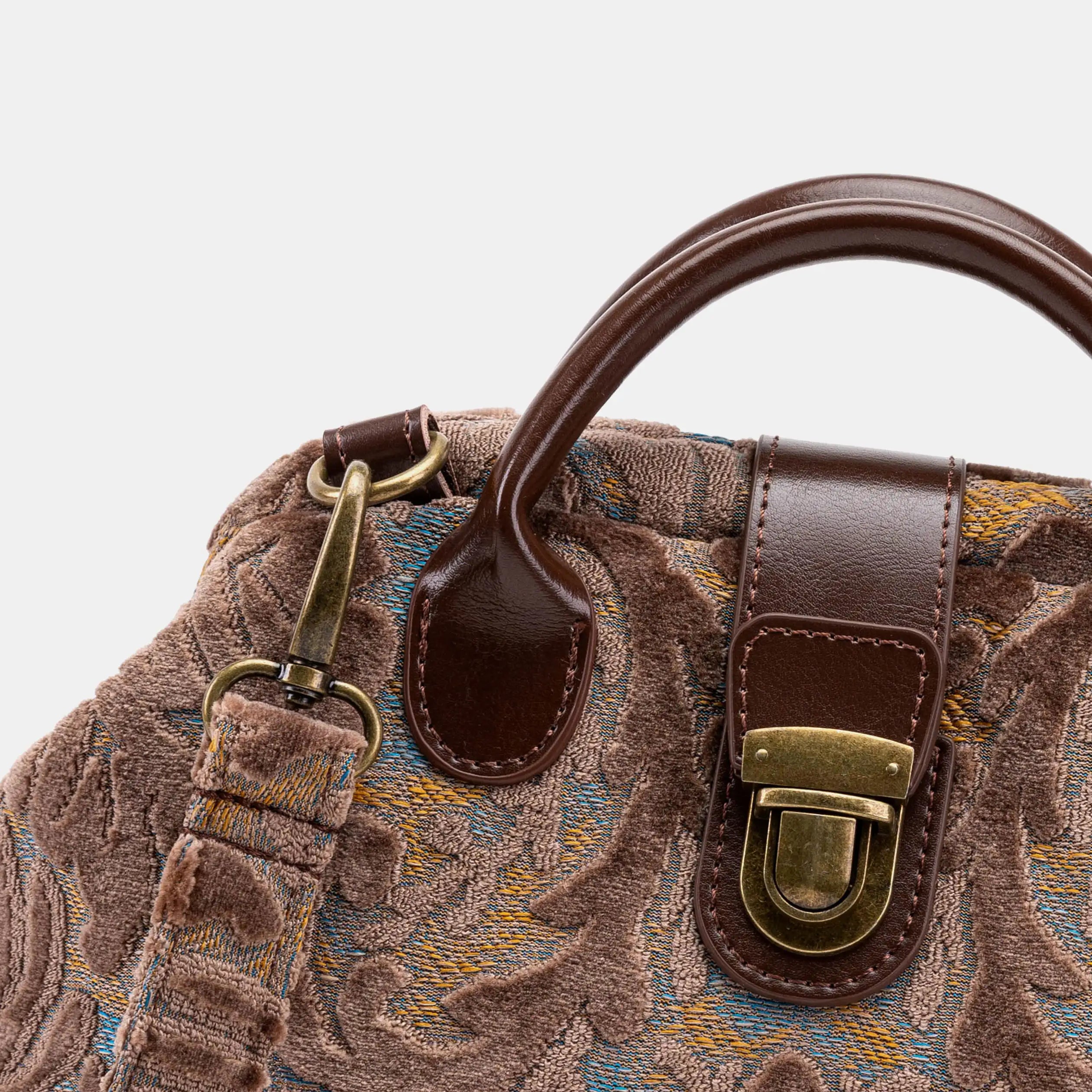 Burnout Velvet Camel Everyday Backpack of America detail
