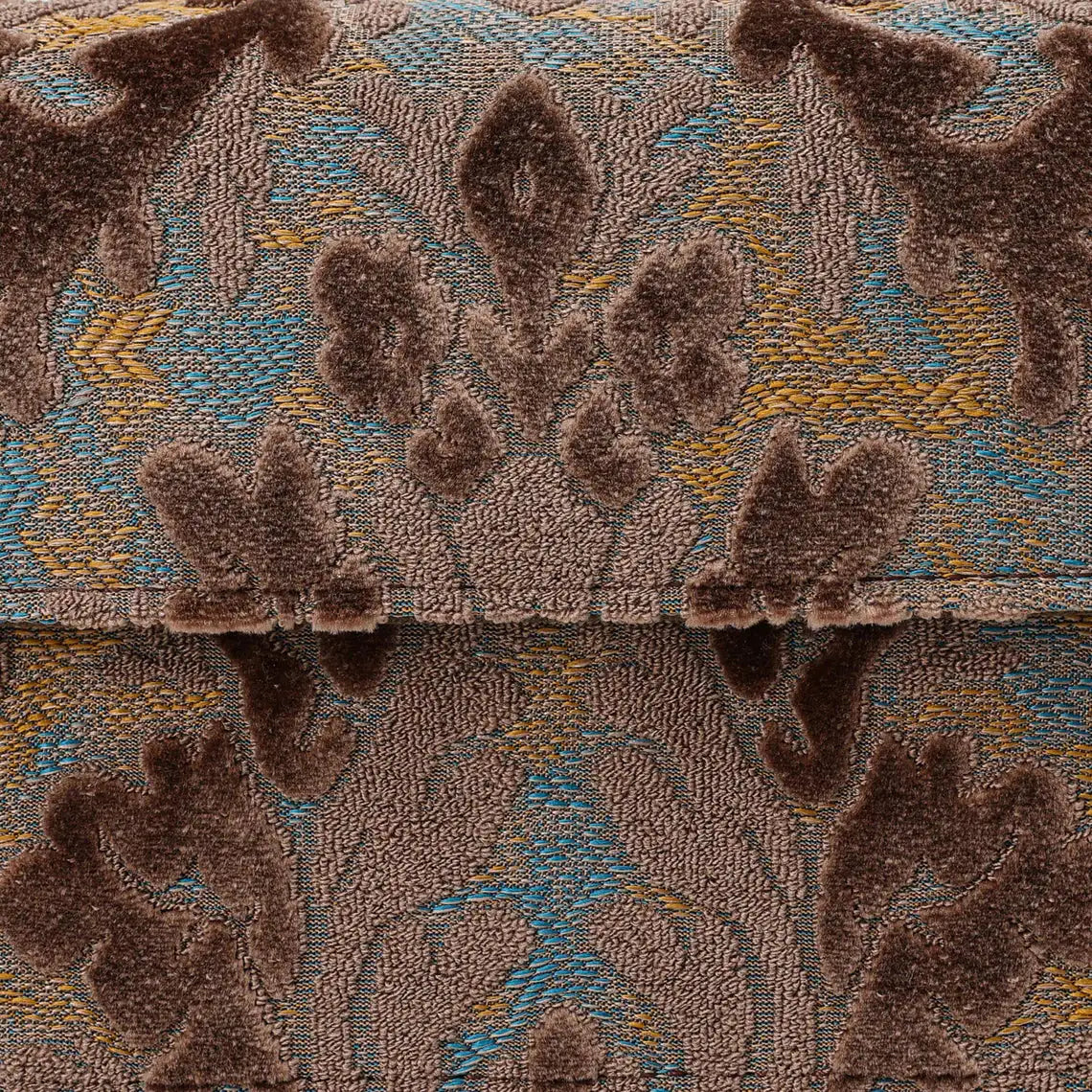 Burnout Velvet Camel Flap Crossbody Bag carpet bag of America pattern