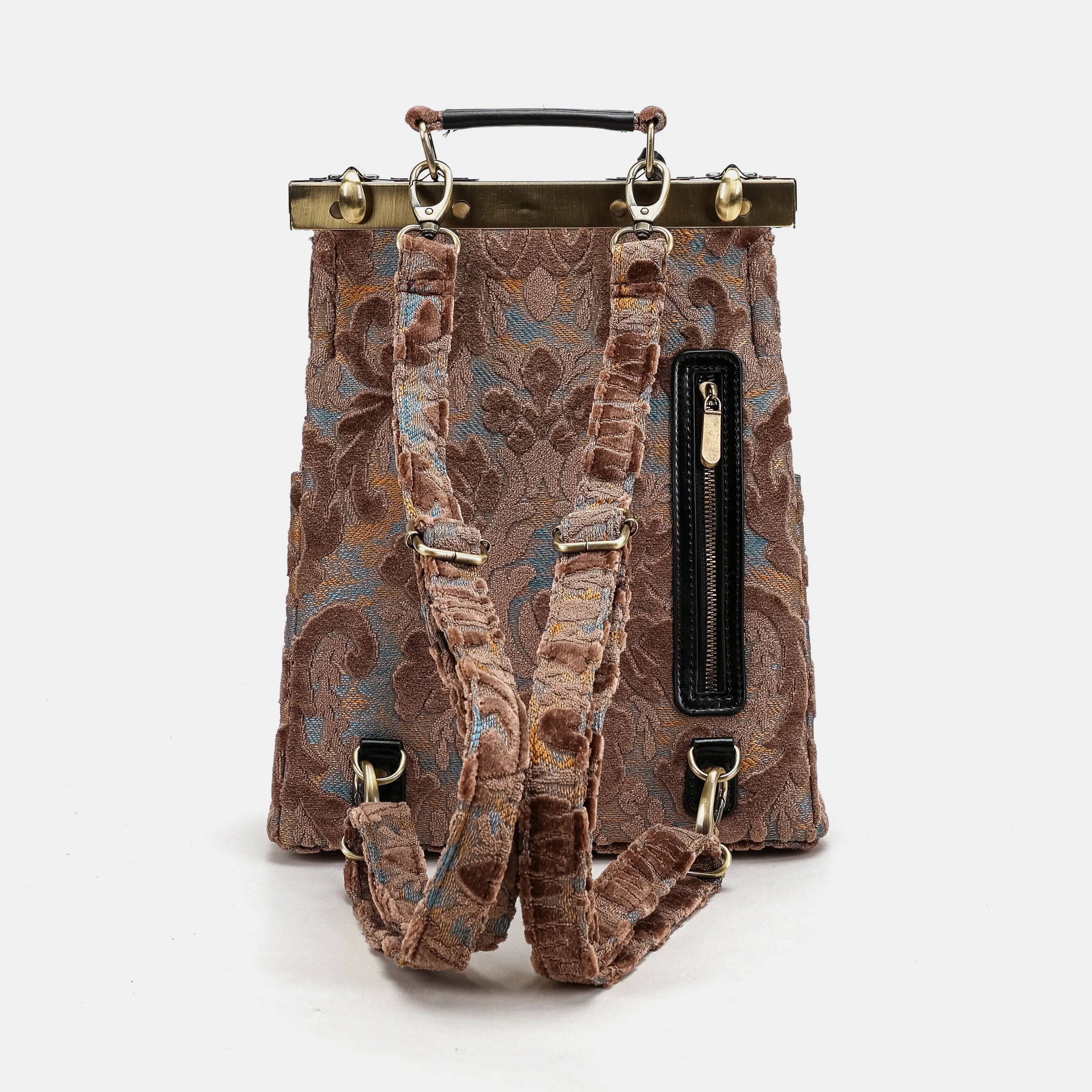 Burnout Velvet Camel Helena Carpet Gladstone Backpack of America back
