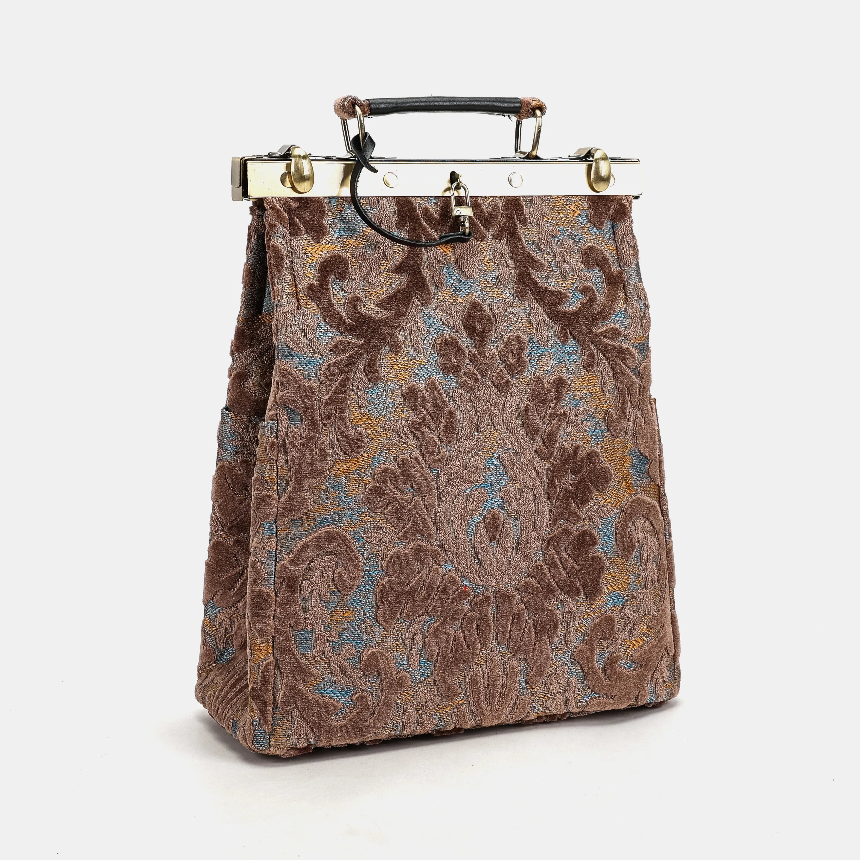 Burnout Velvet Camel Helena Carpet Gladstone Backpack of America side