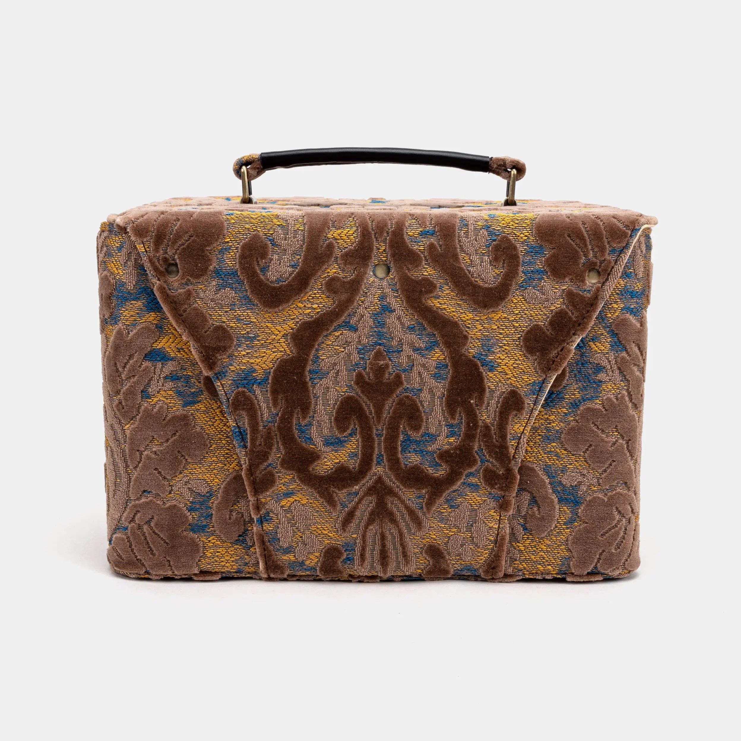 Burnout Velvet Camel Josephine Large Train Case back