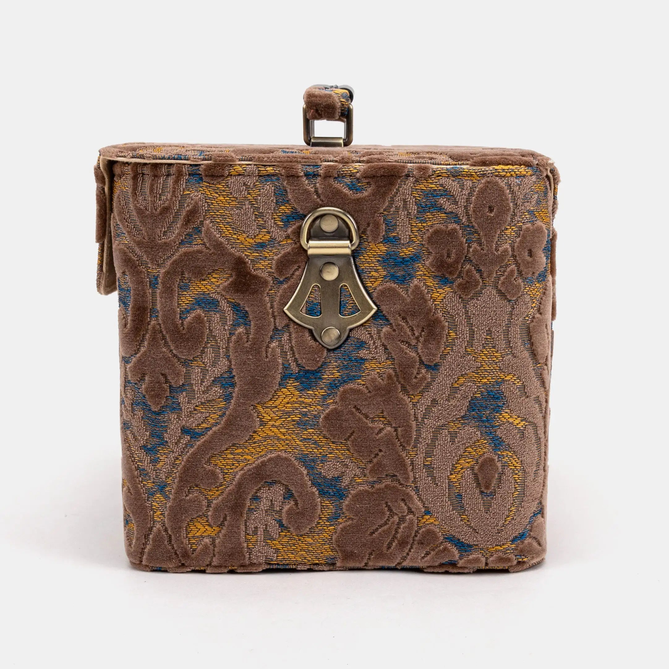 Burnout Velvet Camel Josephine Large Train Case left