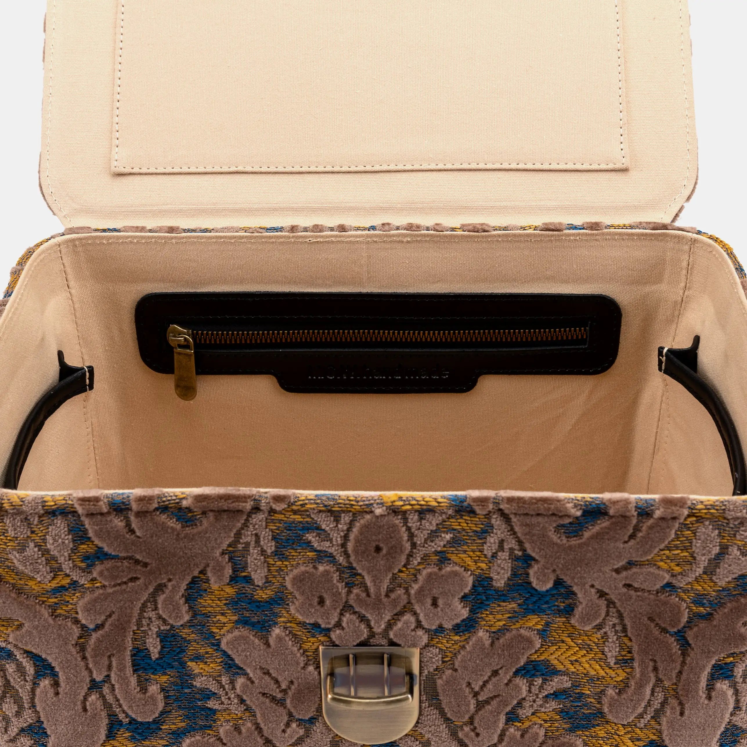 Burnout Velvet Camel Josephine Large Train Case open