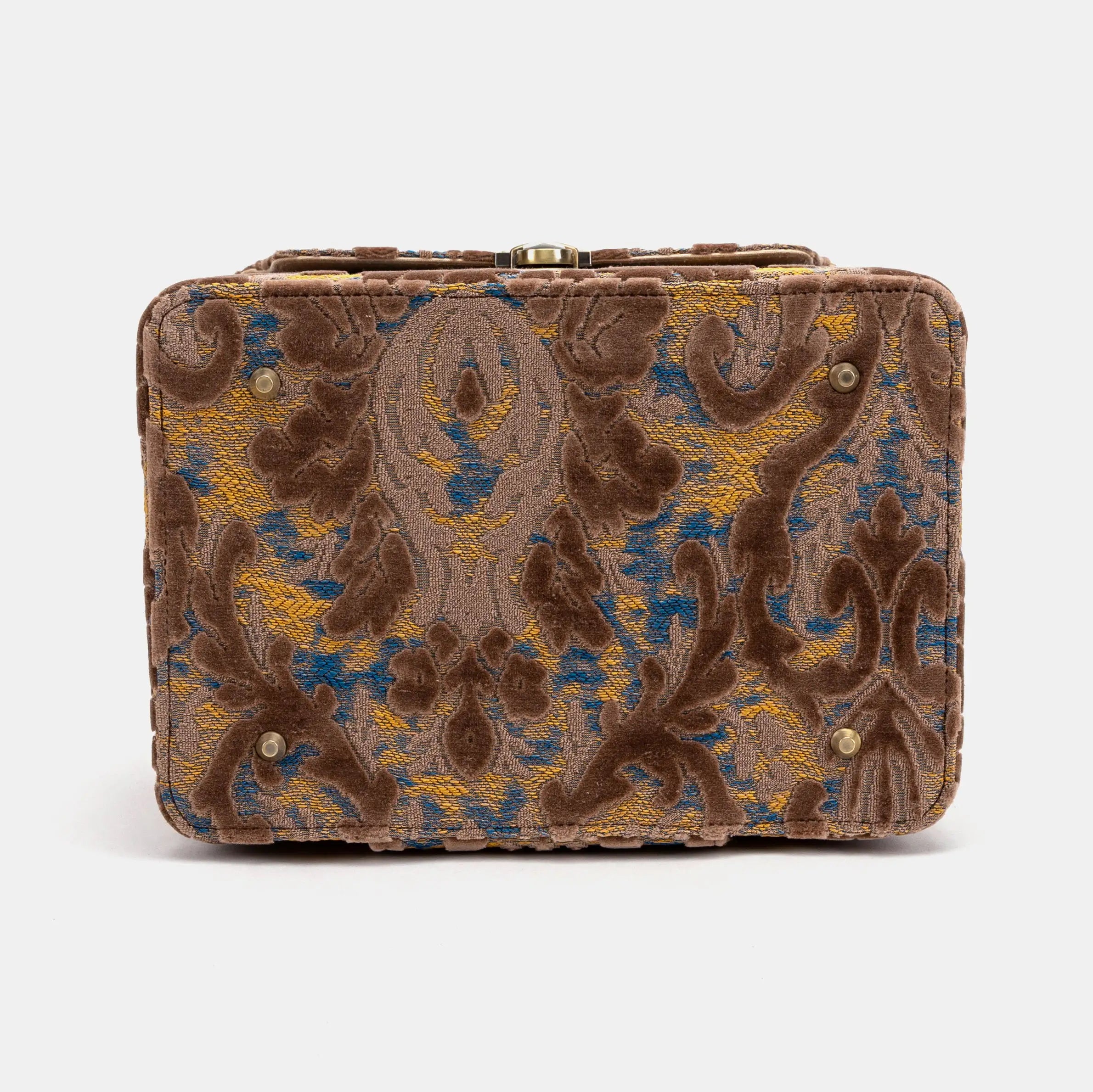 Burnout Velvet Camel Josephine Large Train Case bottom