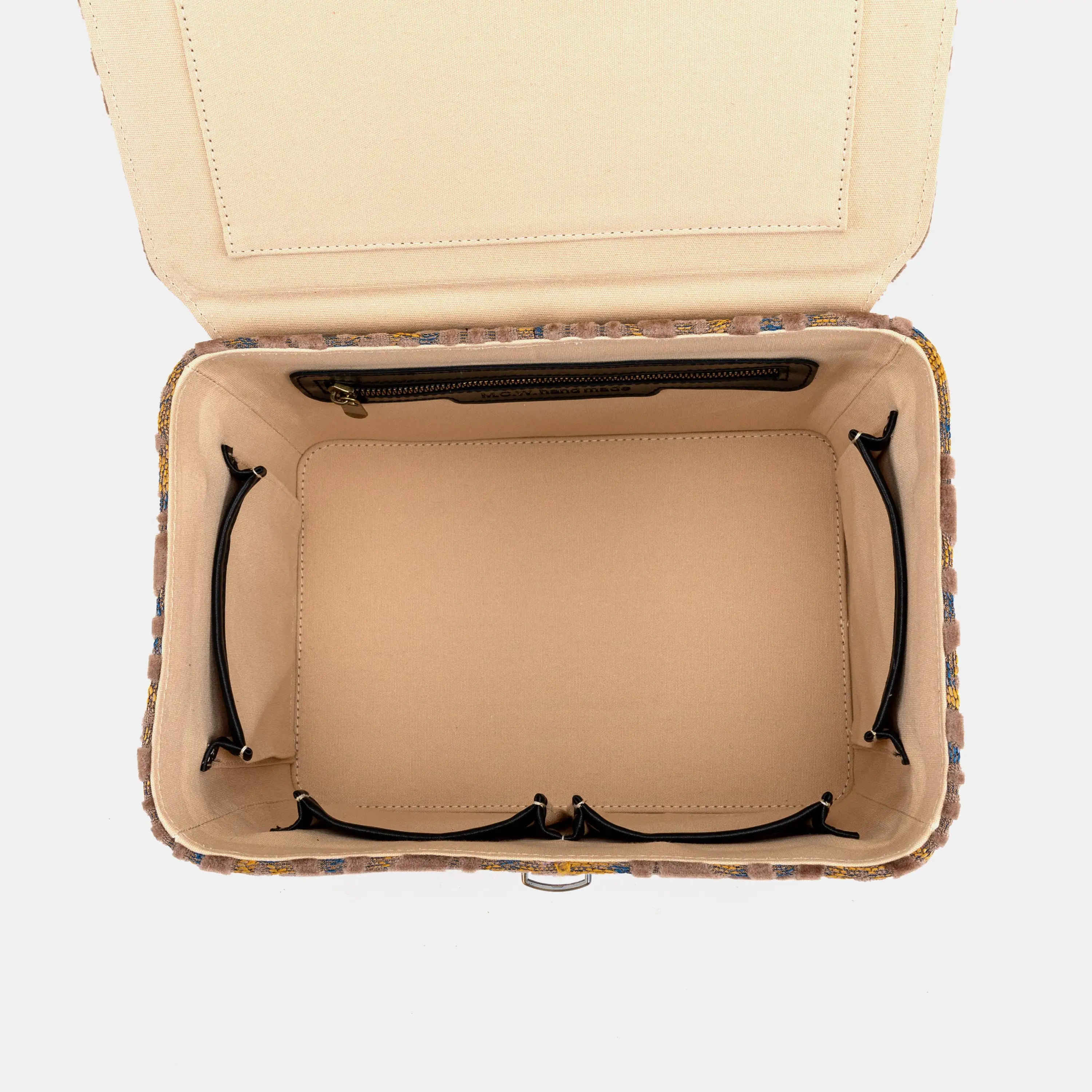 Burnout Velvet Camel Josephine Large Train Case inside