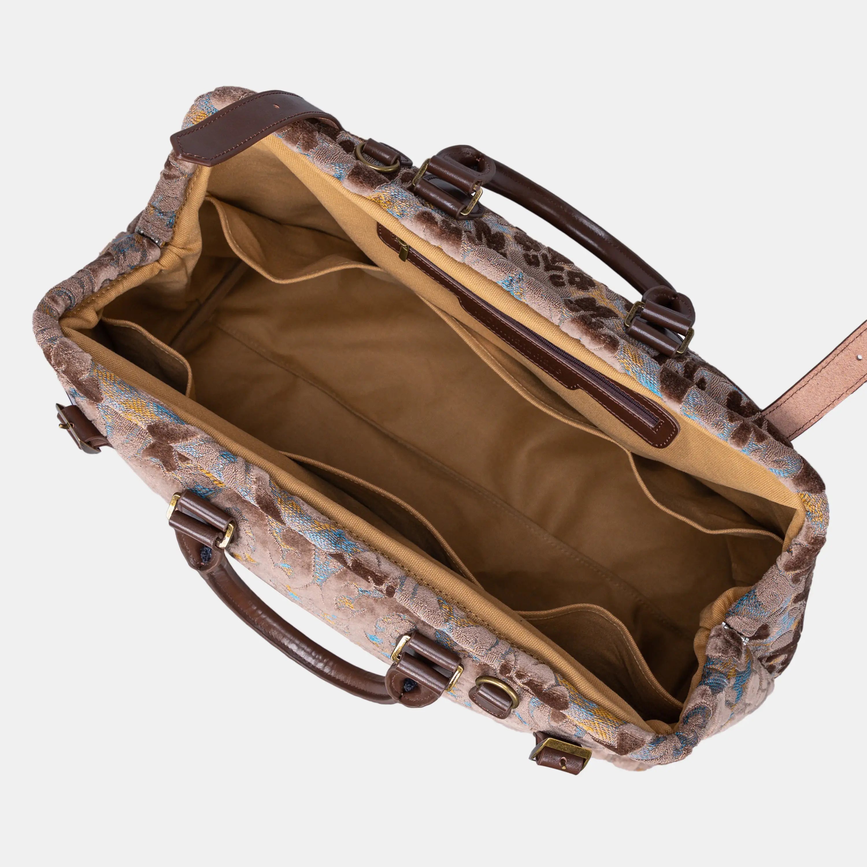 Burnout Velvet Camel Men's Carpetbag of America inside-6
